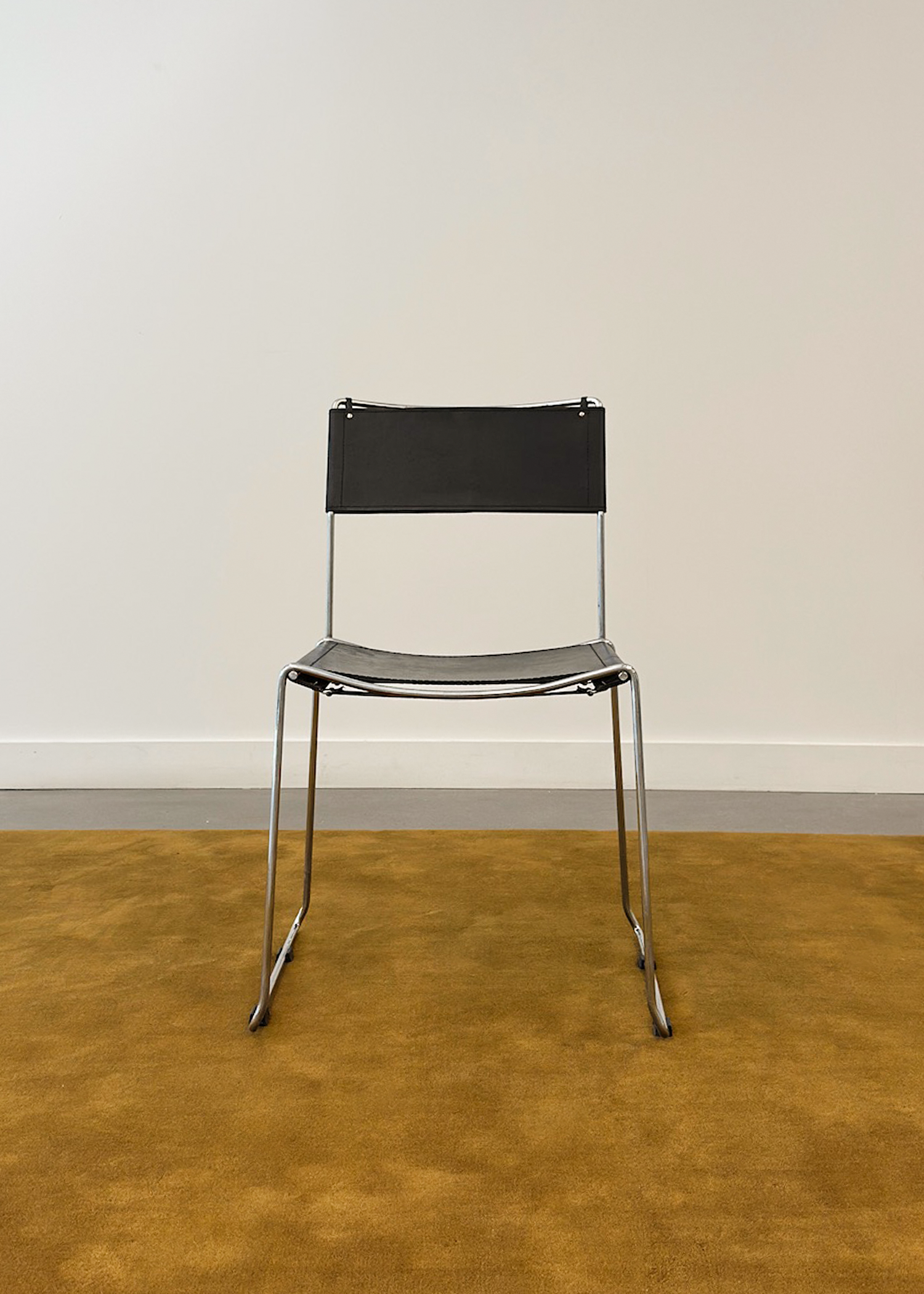 Chrome and Leather chair by Giandomenico Belotti for Alias