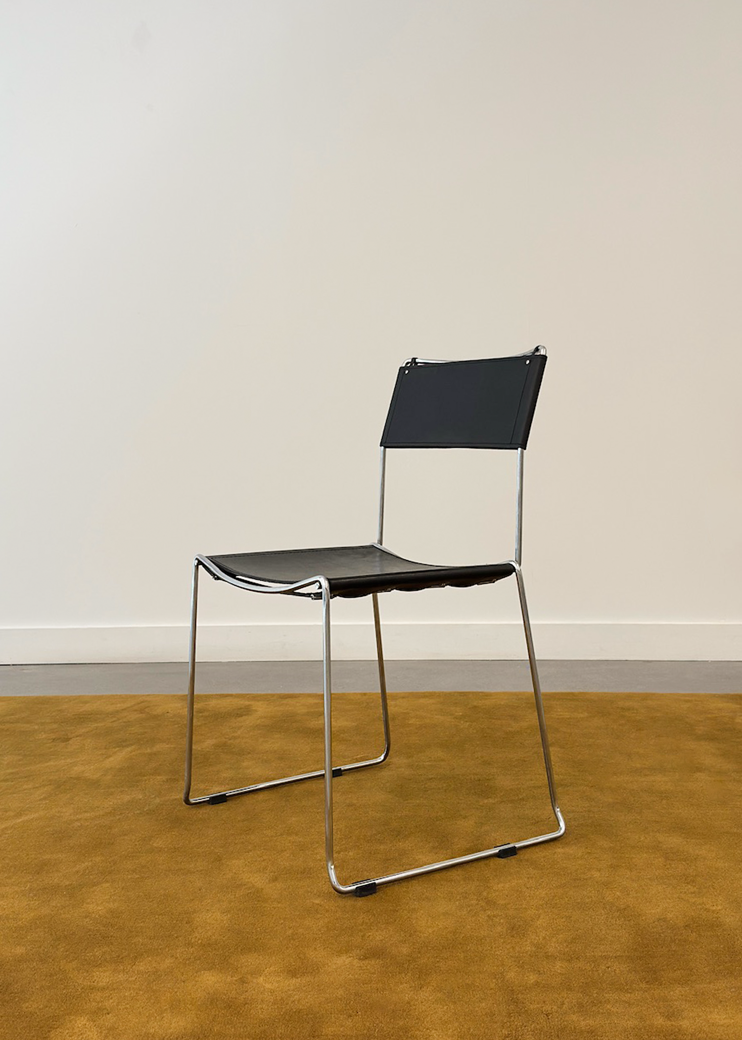 Chrome and Leather chair by Giandomenico Belotti for Alias