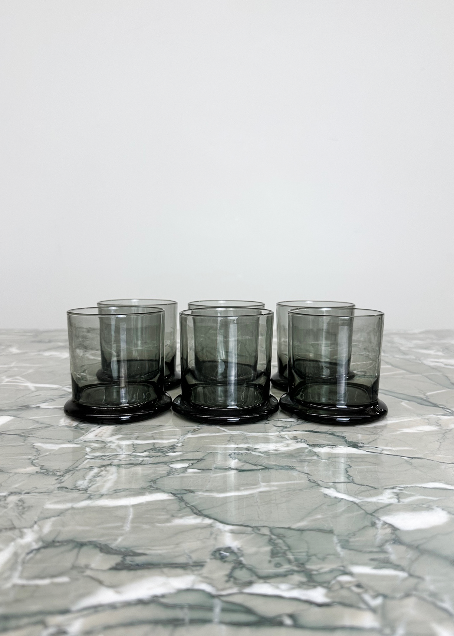 (6) Smoked Glass Drinking Glasses (Large)