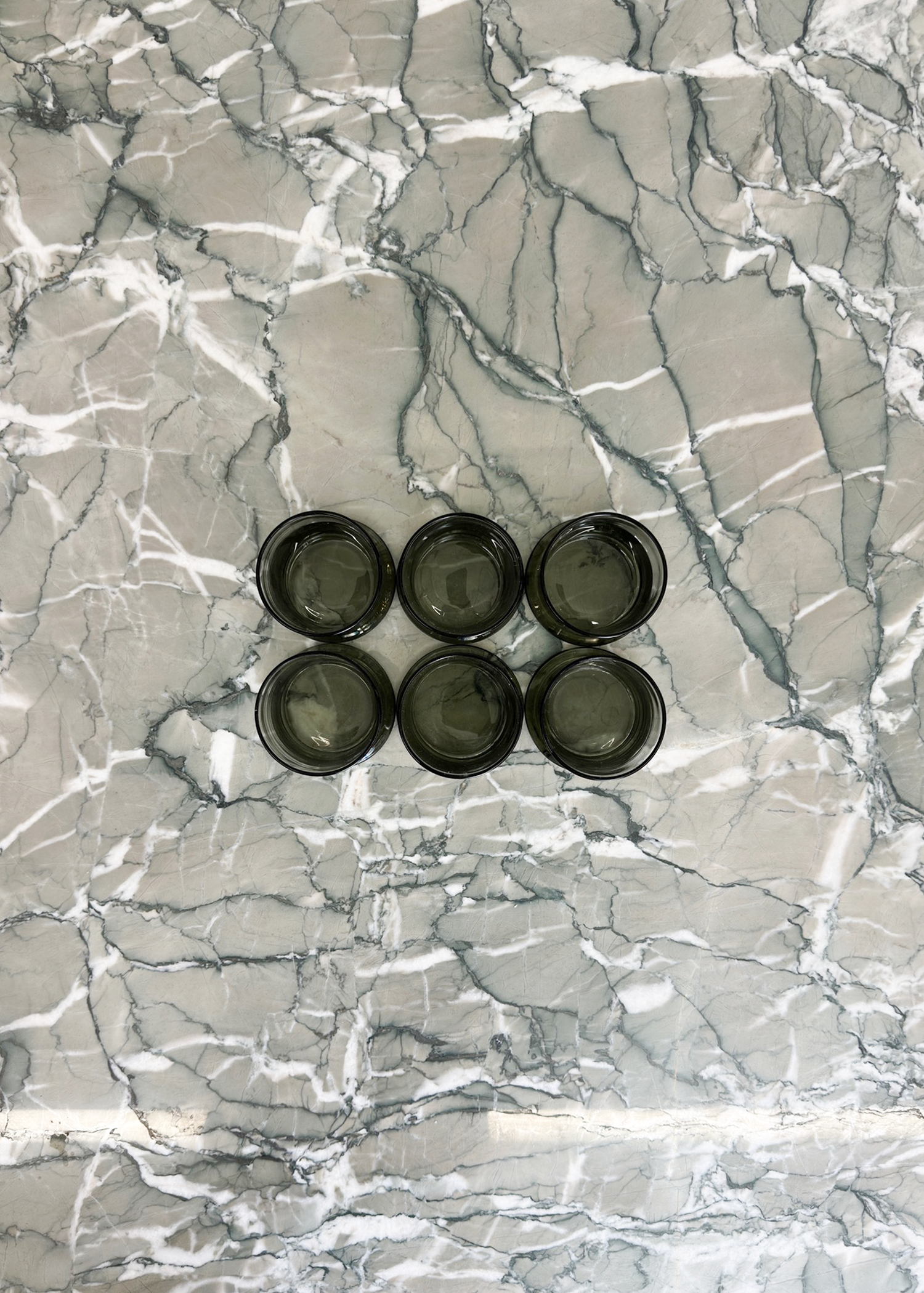 (6) Smoked Glass Drinking Glasses (Small)