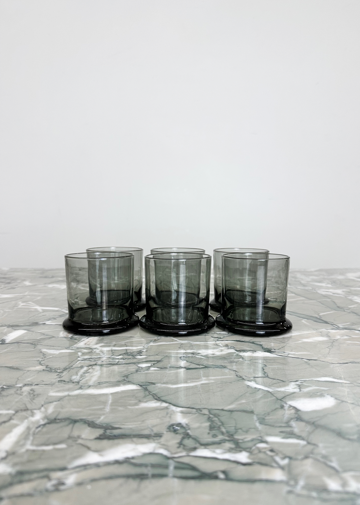 (6) Smoked Glass Drinking Glasses (Small)