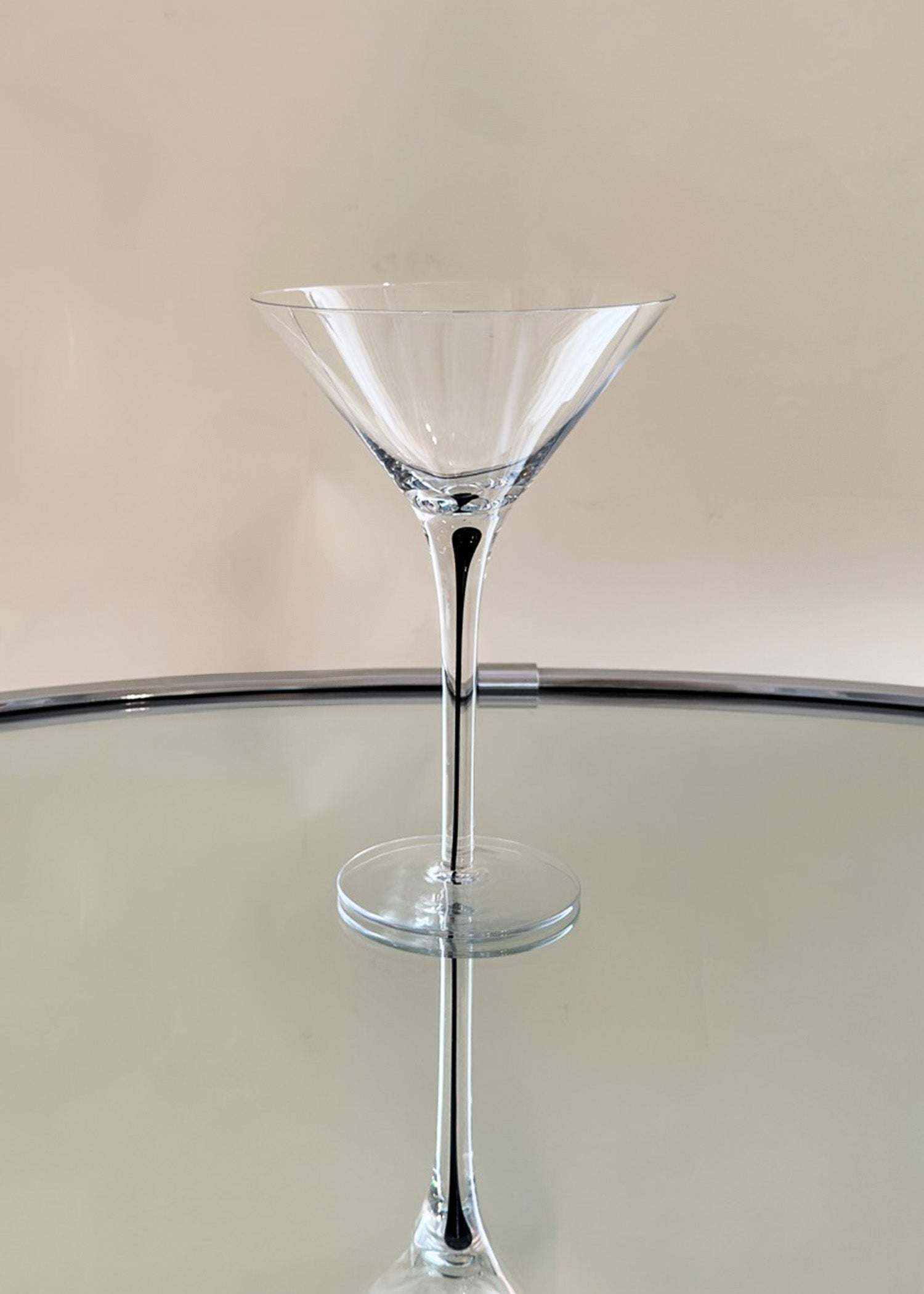 (6) Blown Glass Martini Glasses