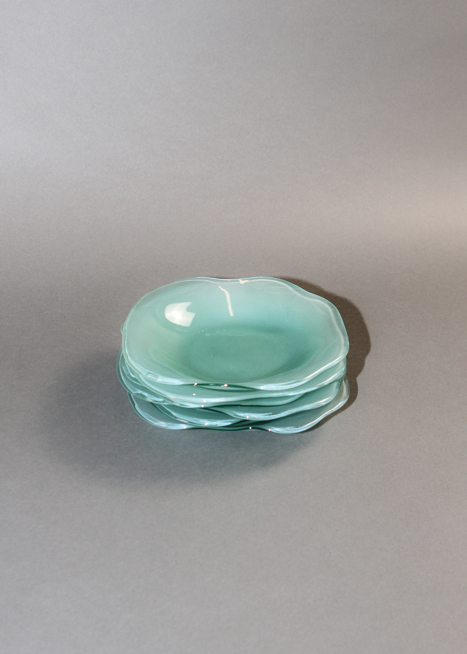 (6) Organic Shaped Deep Plate Set