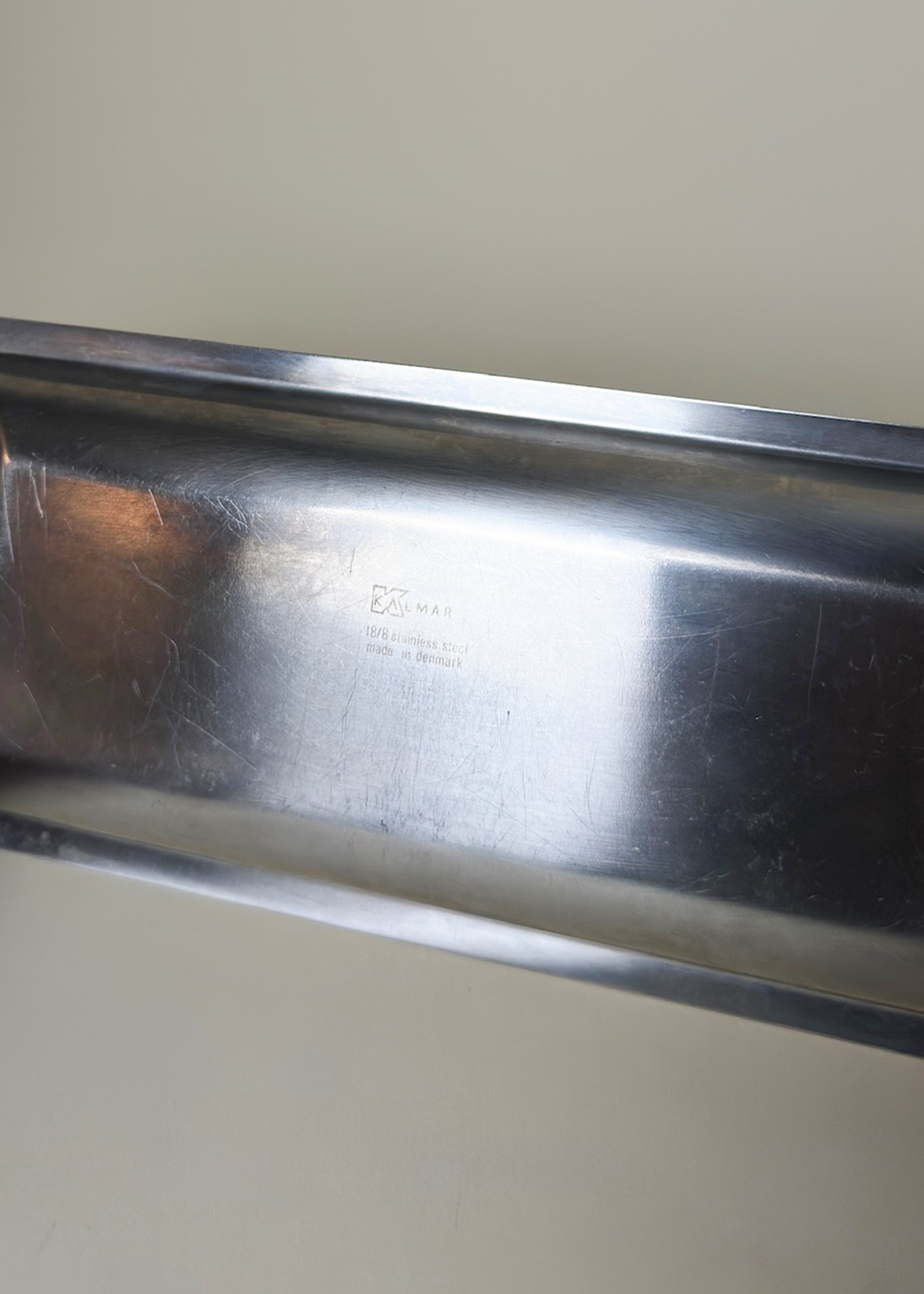 Stainless Steel Tray with Teak Handles