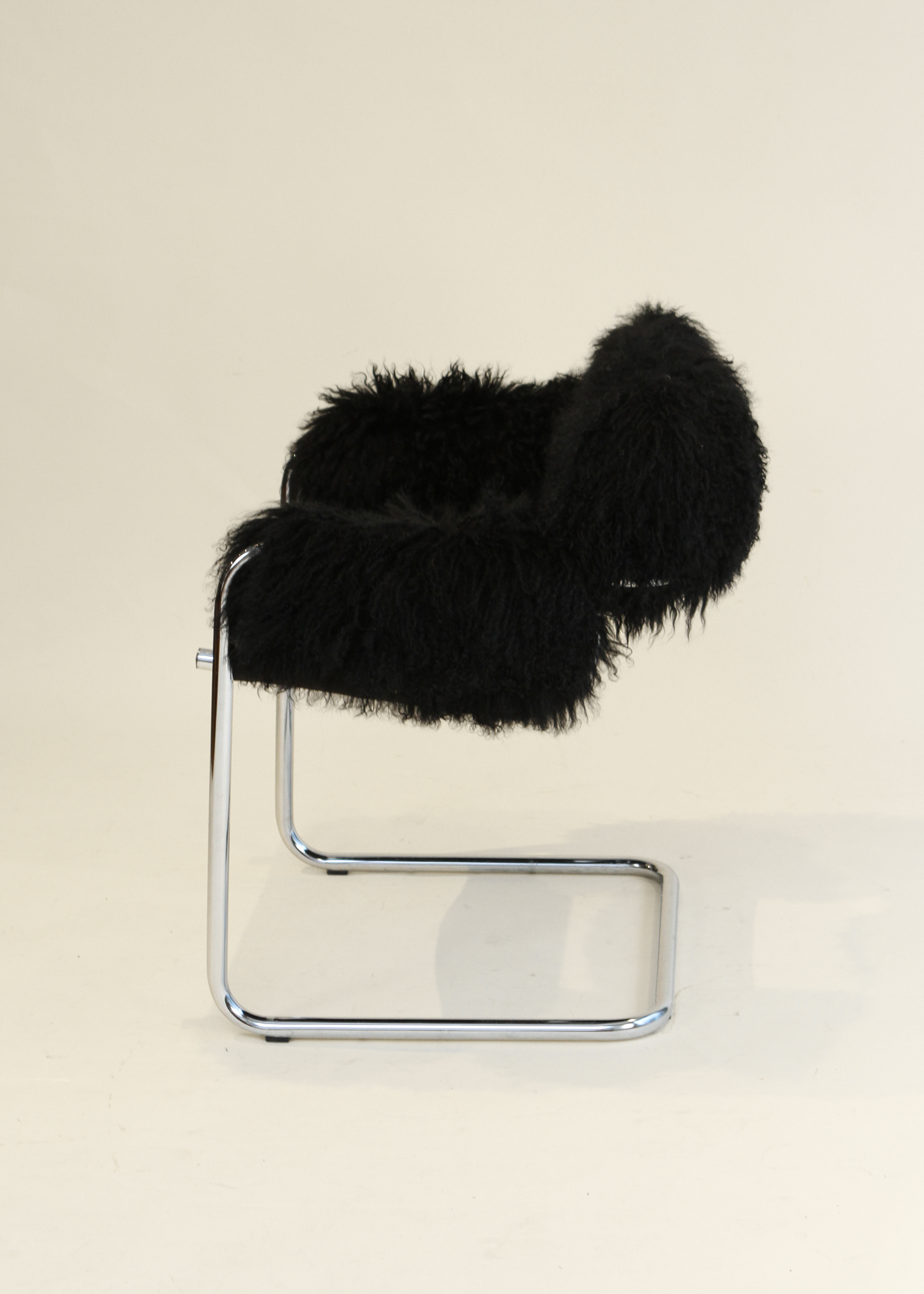 Mongolian sheepskin Cantilever Chair
