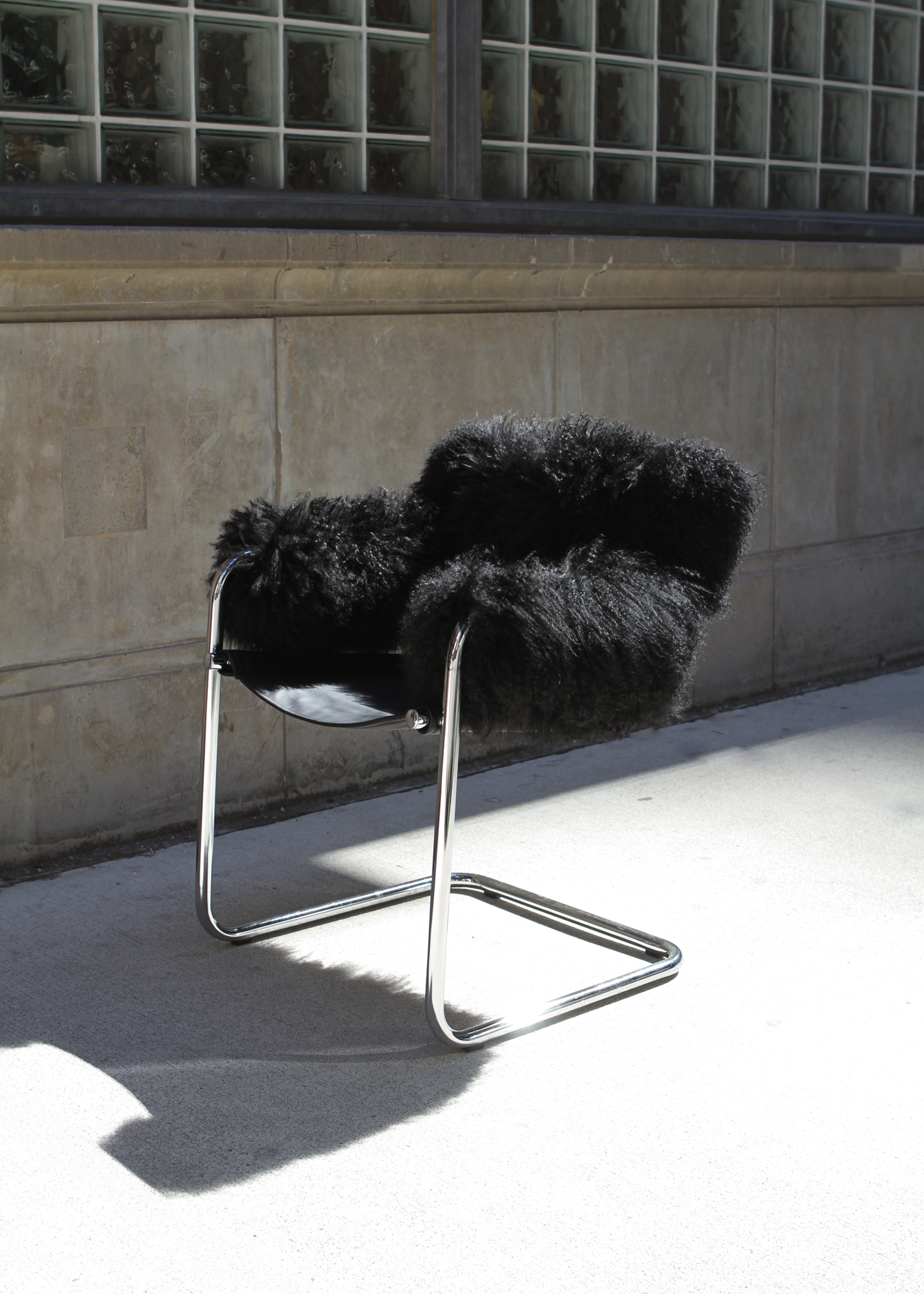Mongolian sheepskin Cantilever Chair