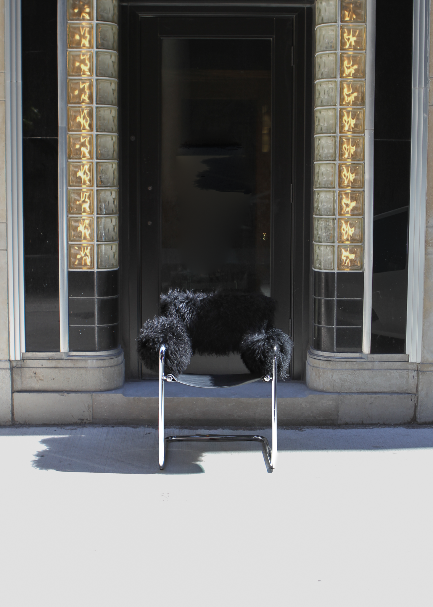 Mongolian sheepskin Cantilever Chair