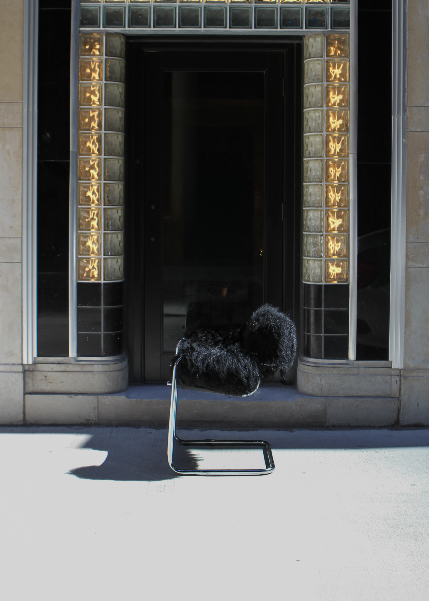 Mongolian sheepskin Cantilever Chair