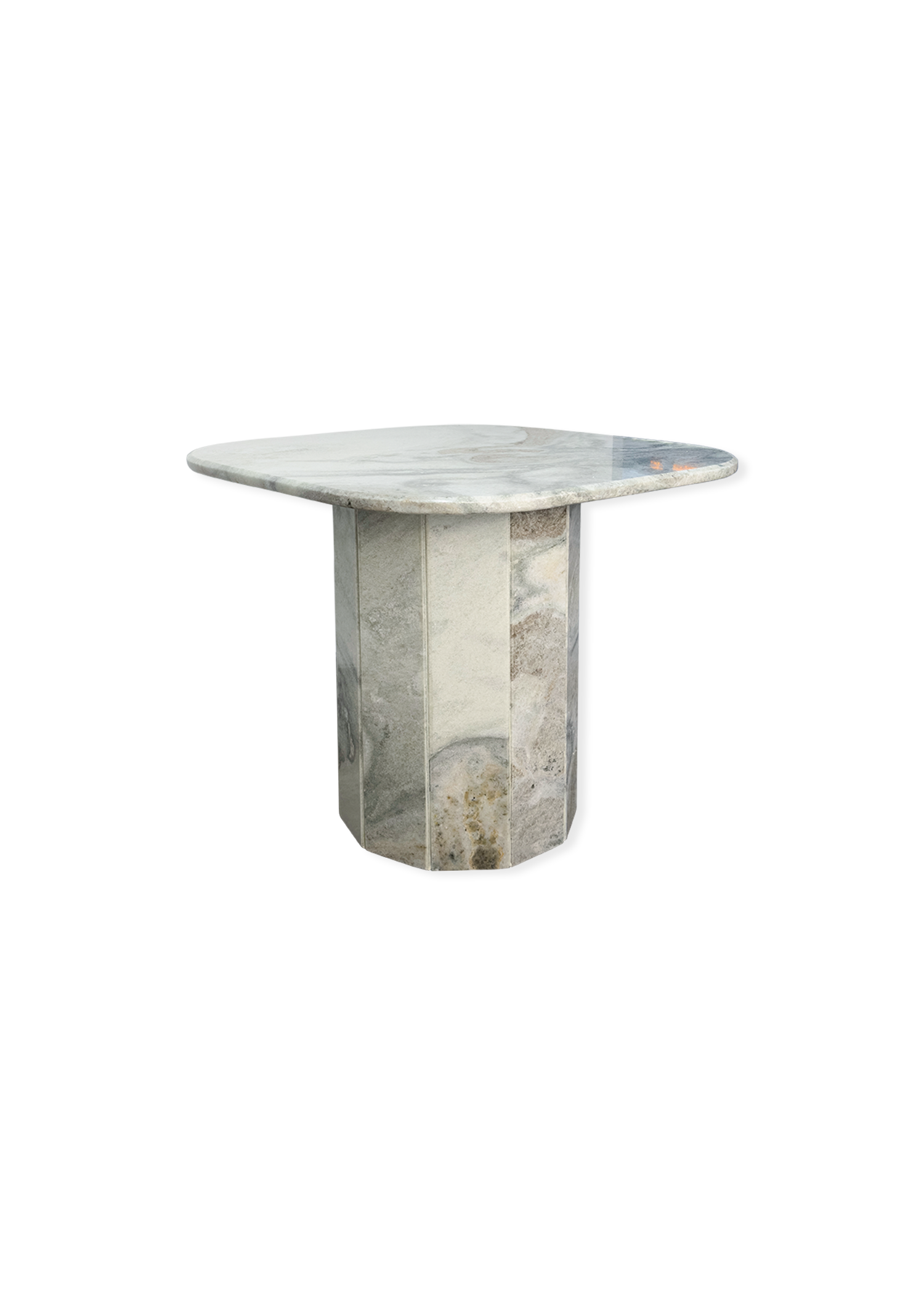 Vintage White Marble Side Table