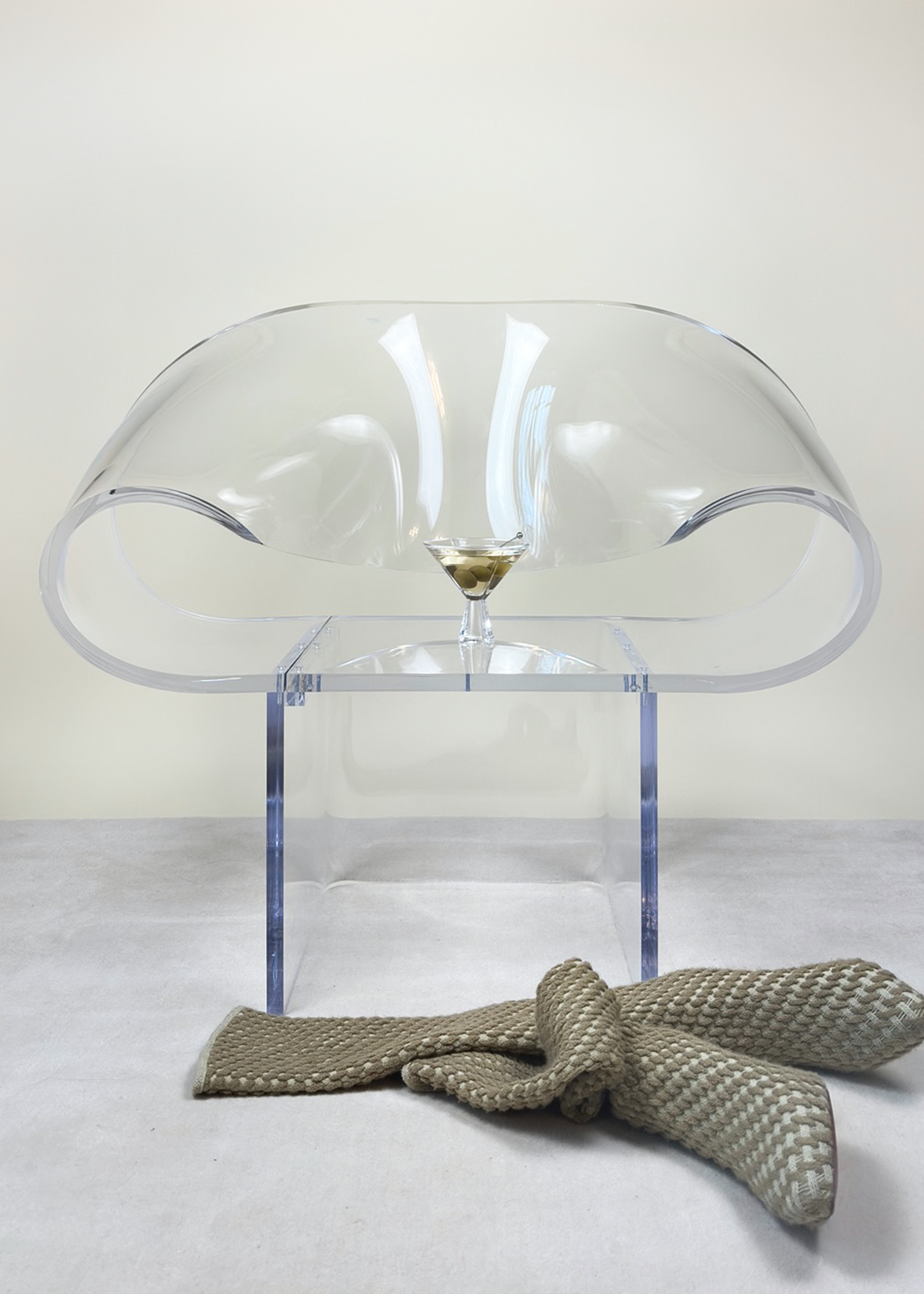 Lucite Ribbon Lounge Chair by Robert Van Horn