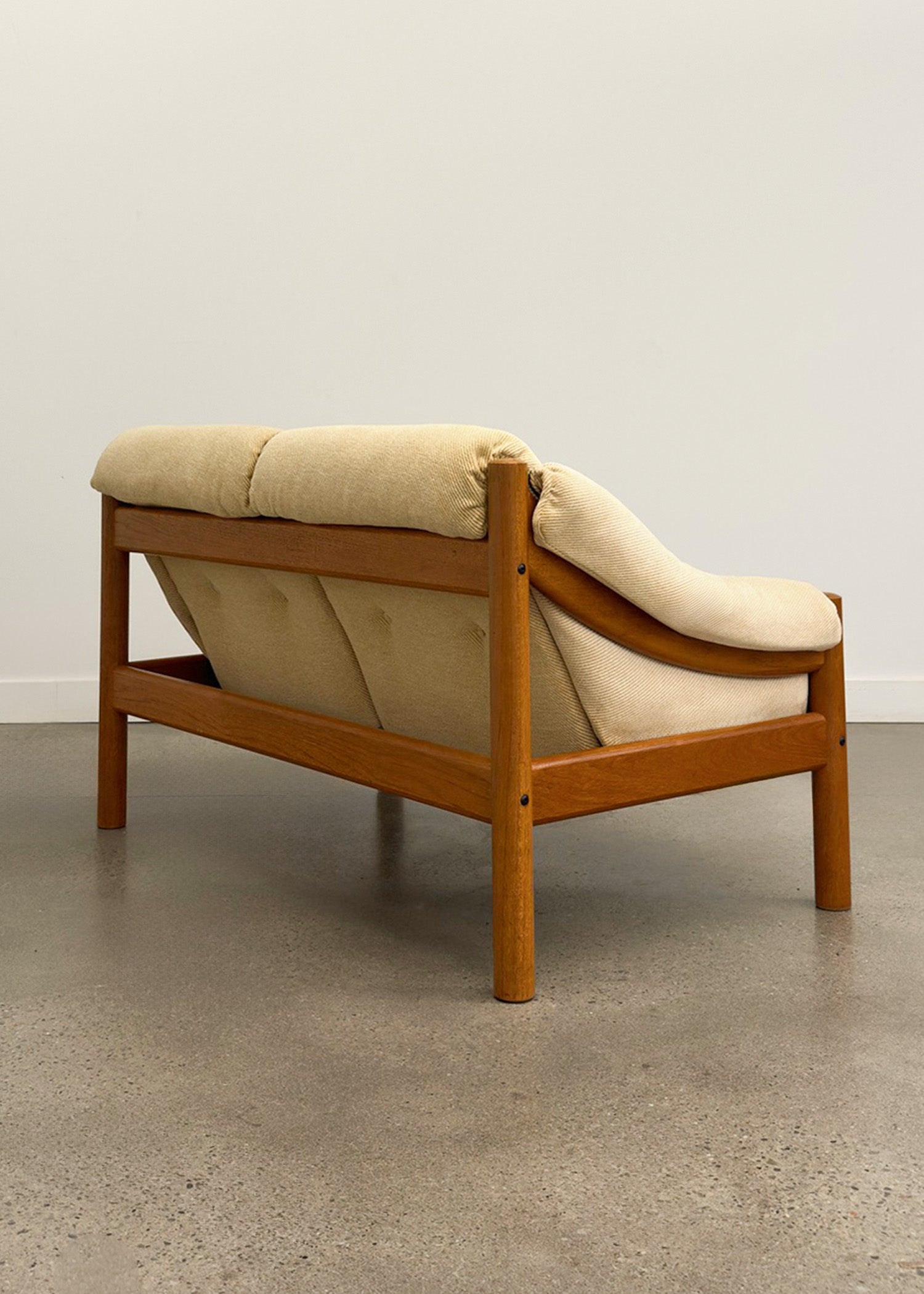 Butter yellow Teak Two-Seat Sofa