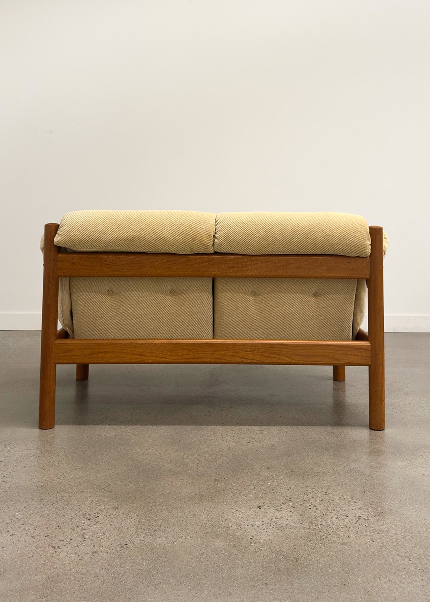 Butter yellow Teak Two-Seat Sofa