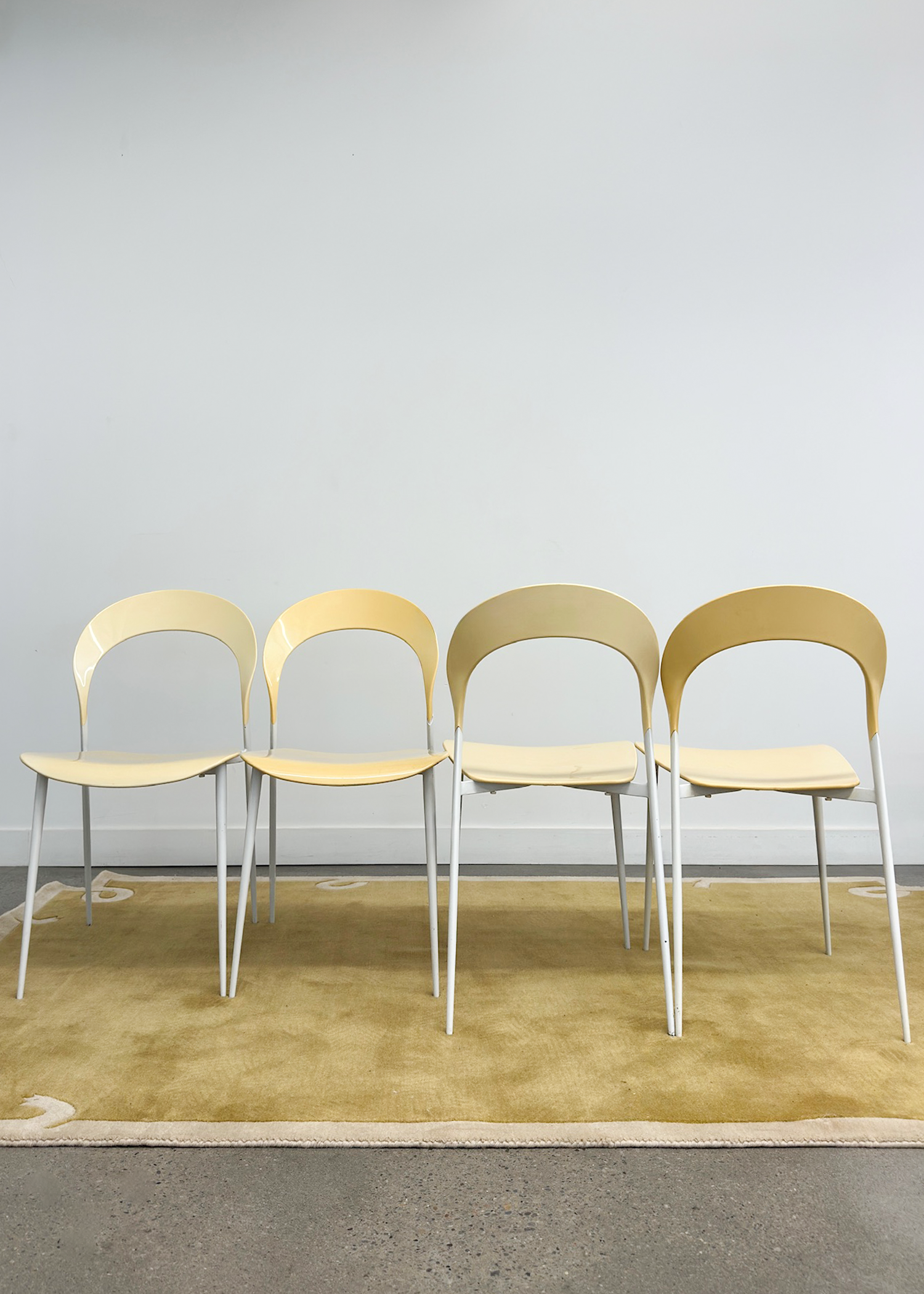 Stackable Butter Yellow Patio Chairs (4)