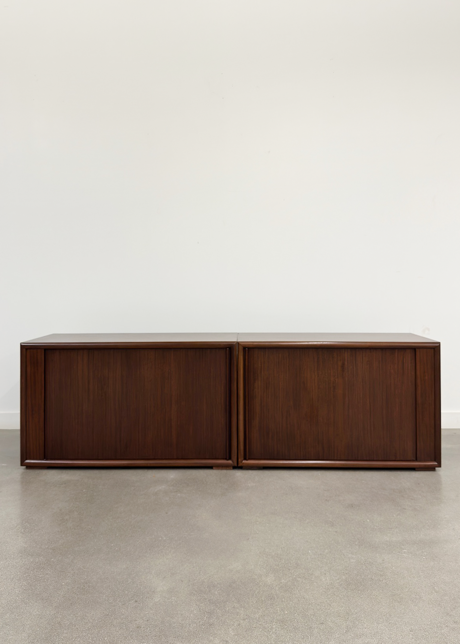 Teak Veneer Accordion Door Credenza