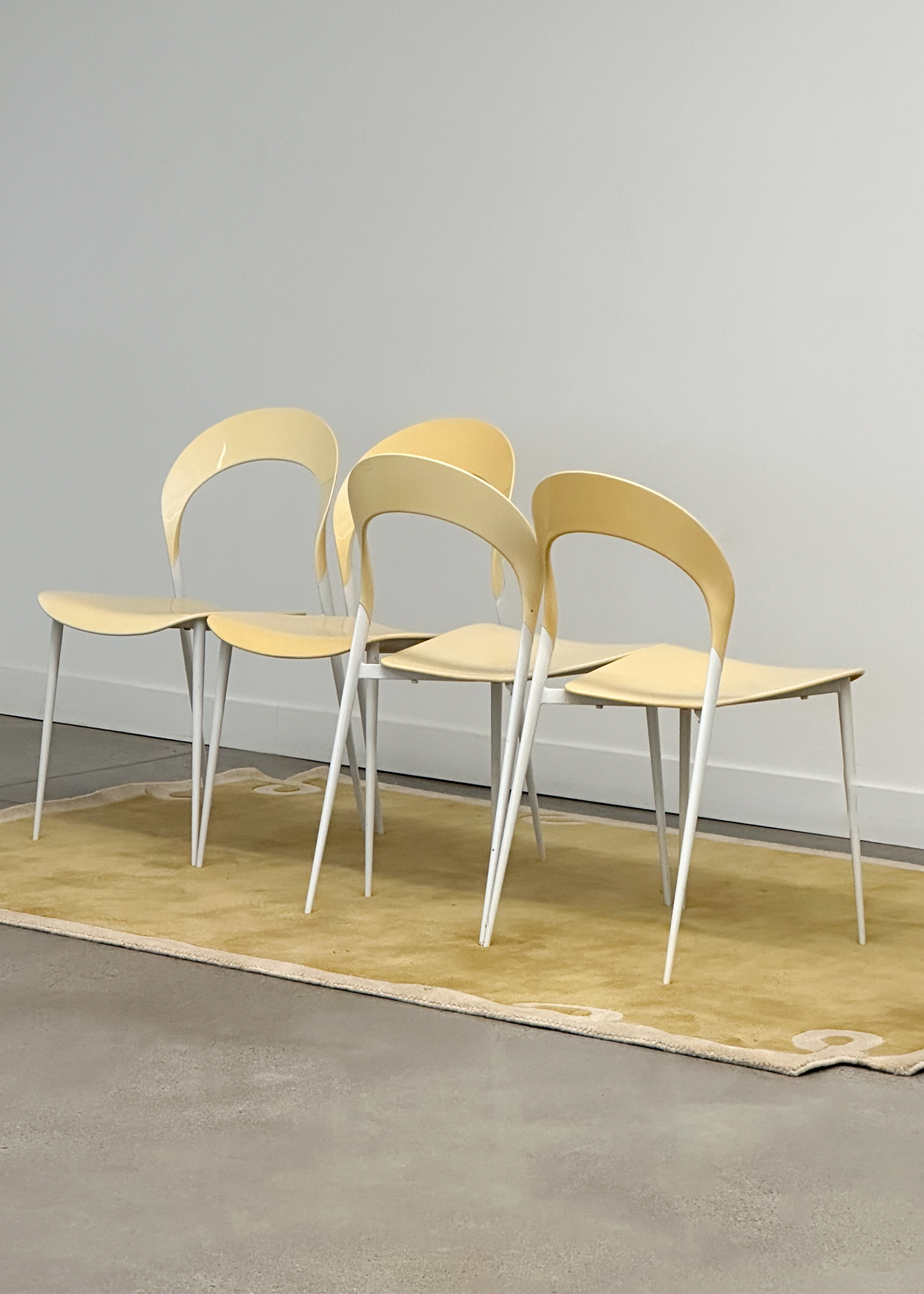 Stackable Butter Yellow Patio Chairs (4)
