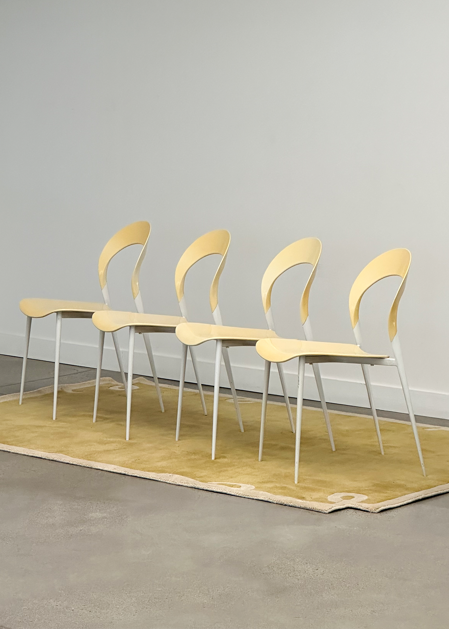 Stackable Butter Yellow Patio Chairs (4)