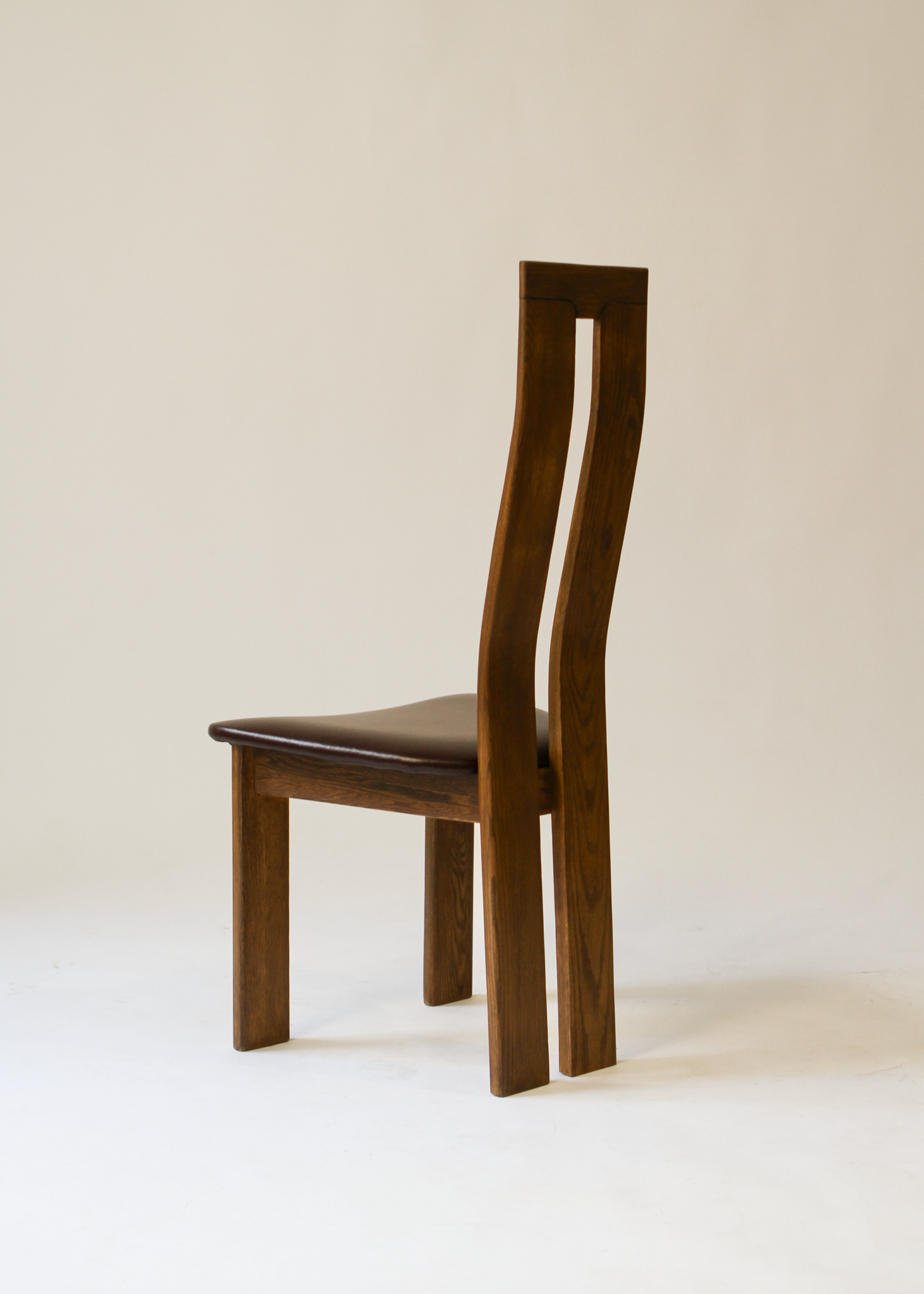 (6) Stained oak dining chairs
