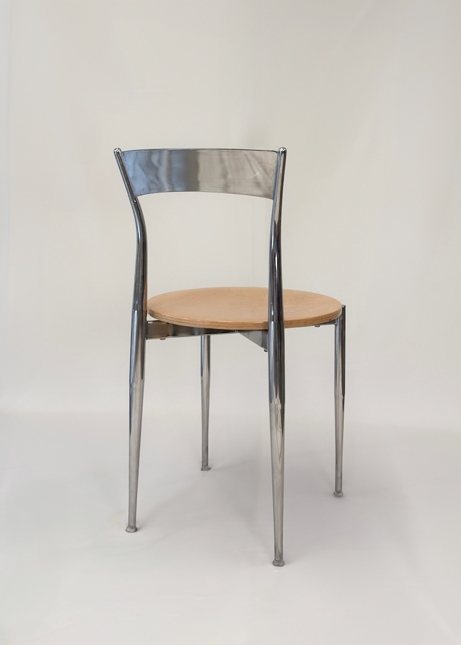 Contemporary Chrome and Maple Chair