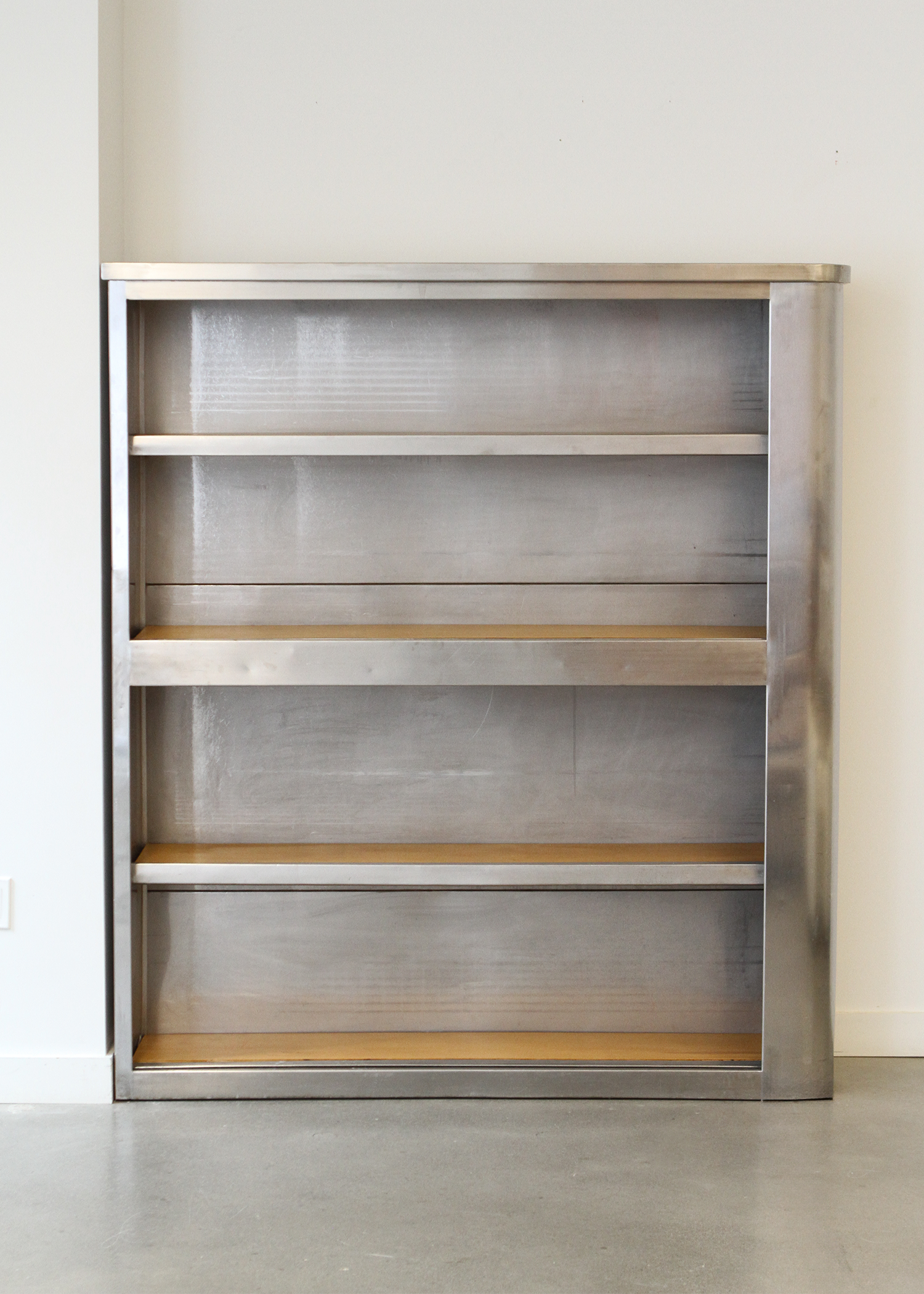 Art Deco Vintage Aluminum Shelving Unit
