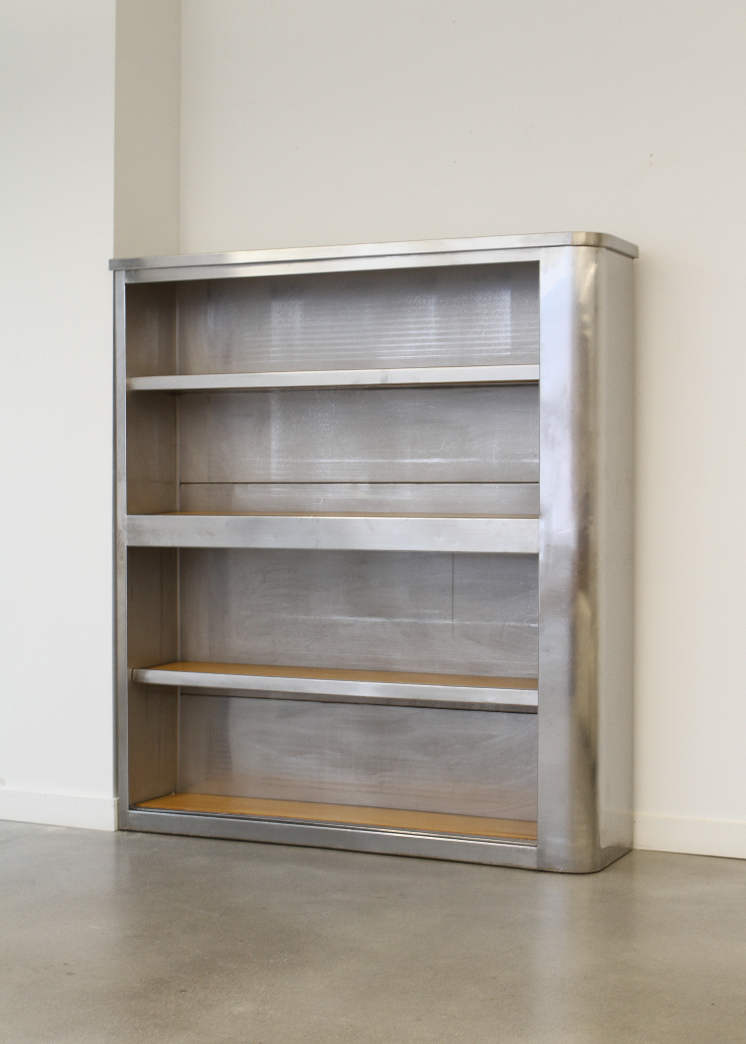 Art Deco Vintage Aluminum Shelving Unit