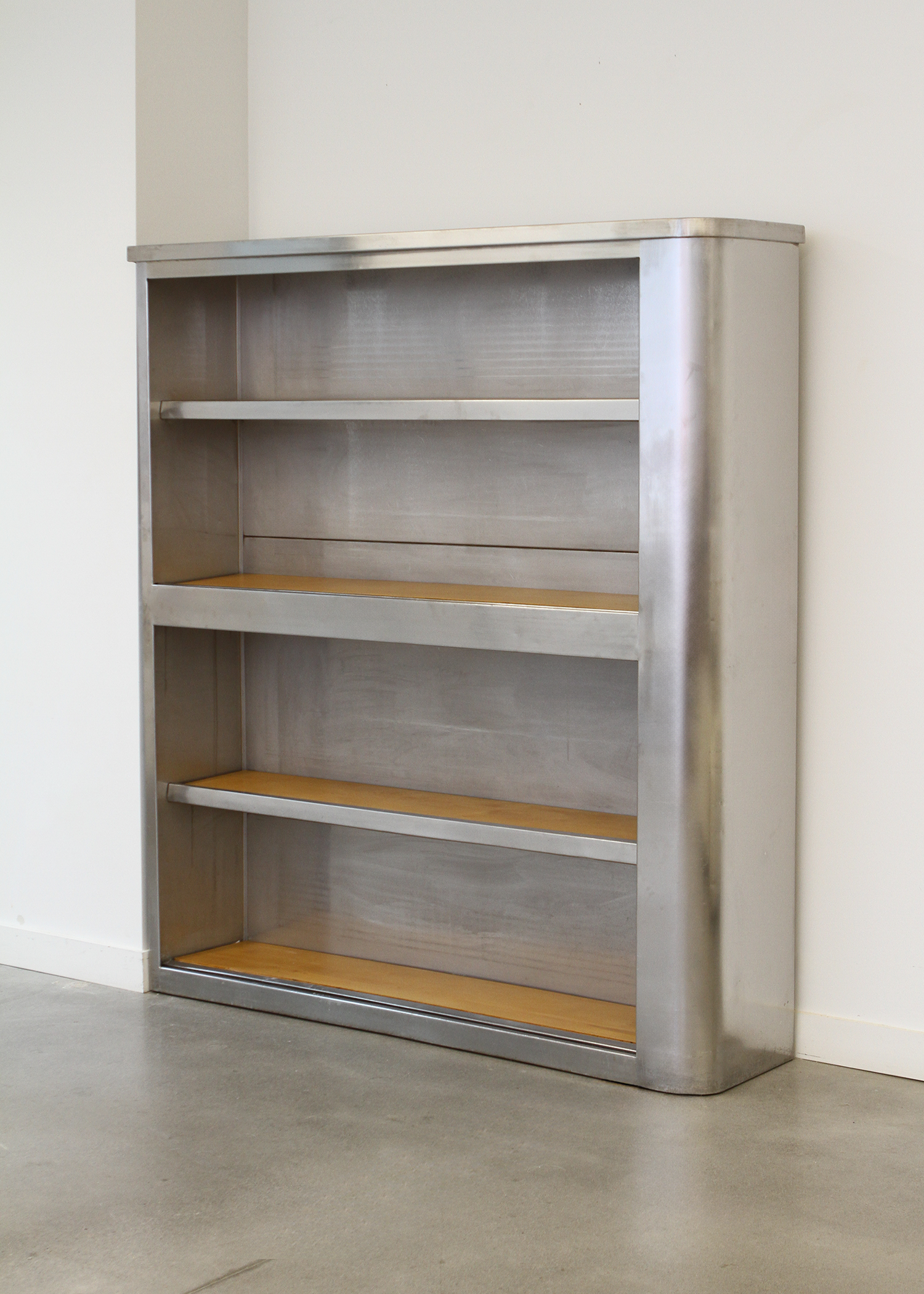 Art Deco Vintage Aluminum Shelving Unit