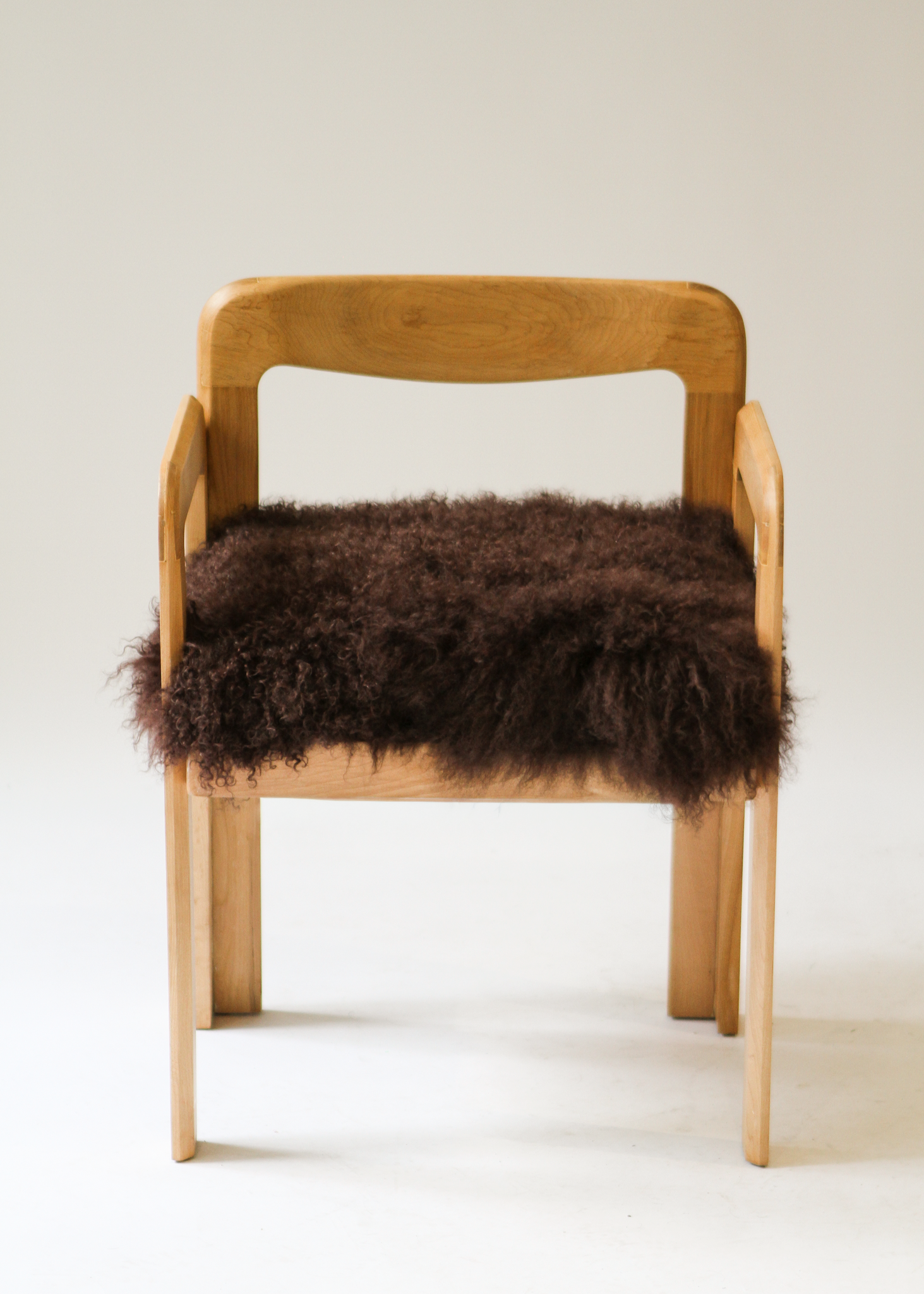 (2) Mongolian Sheepskin Armchairs