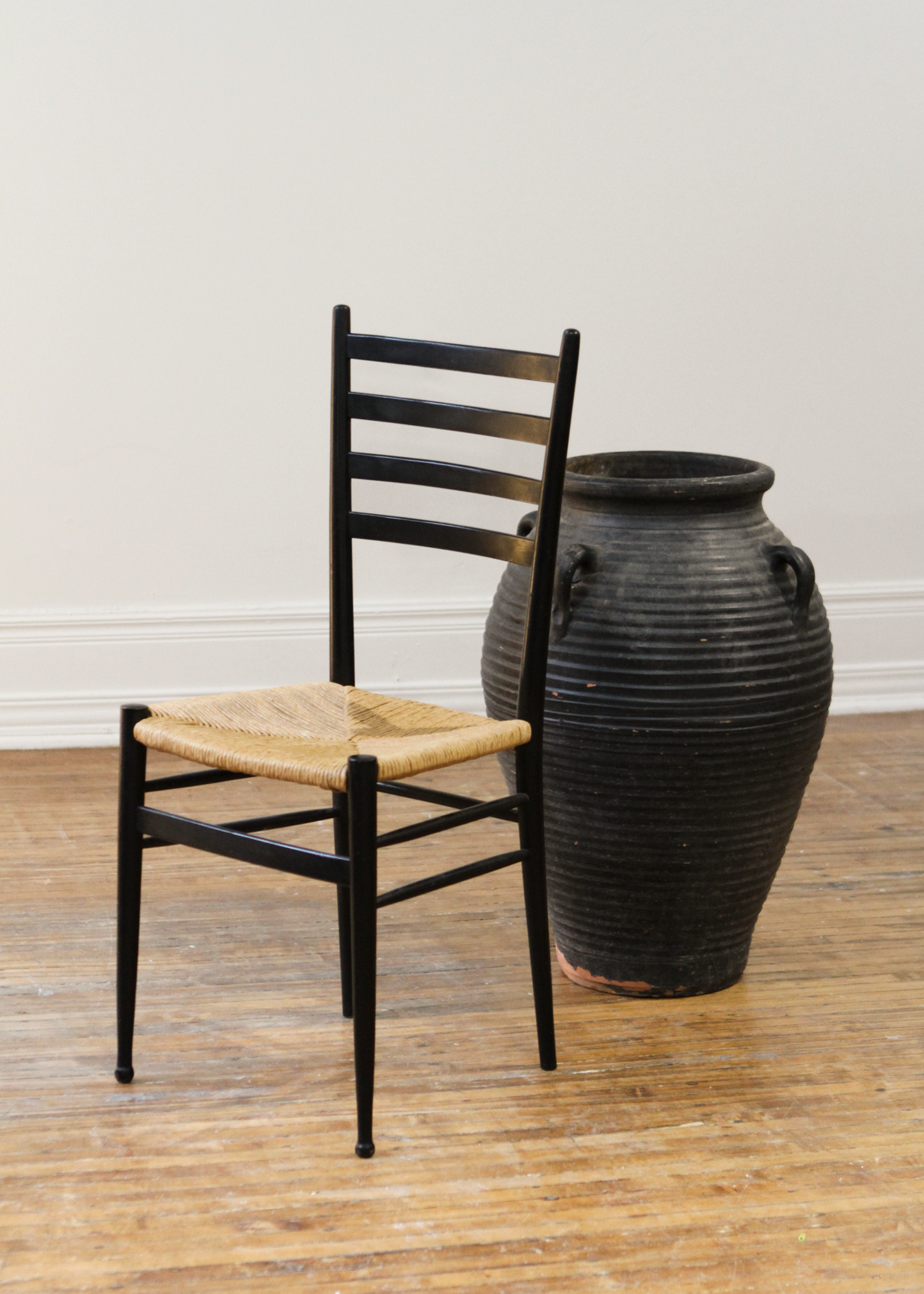 Ladder Back and Wicker Chair