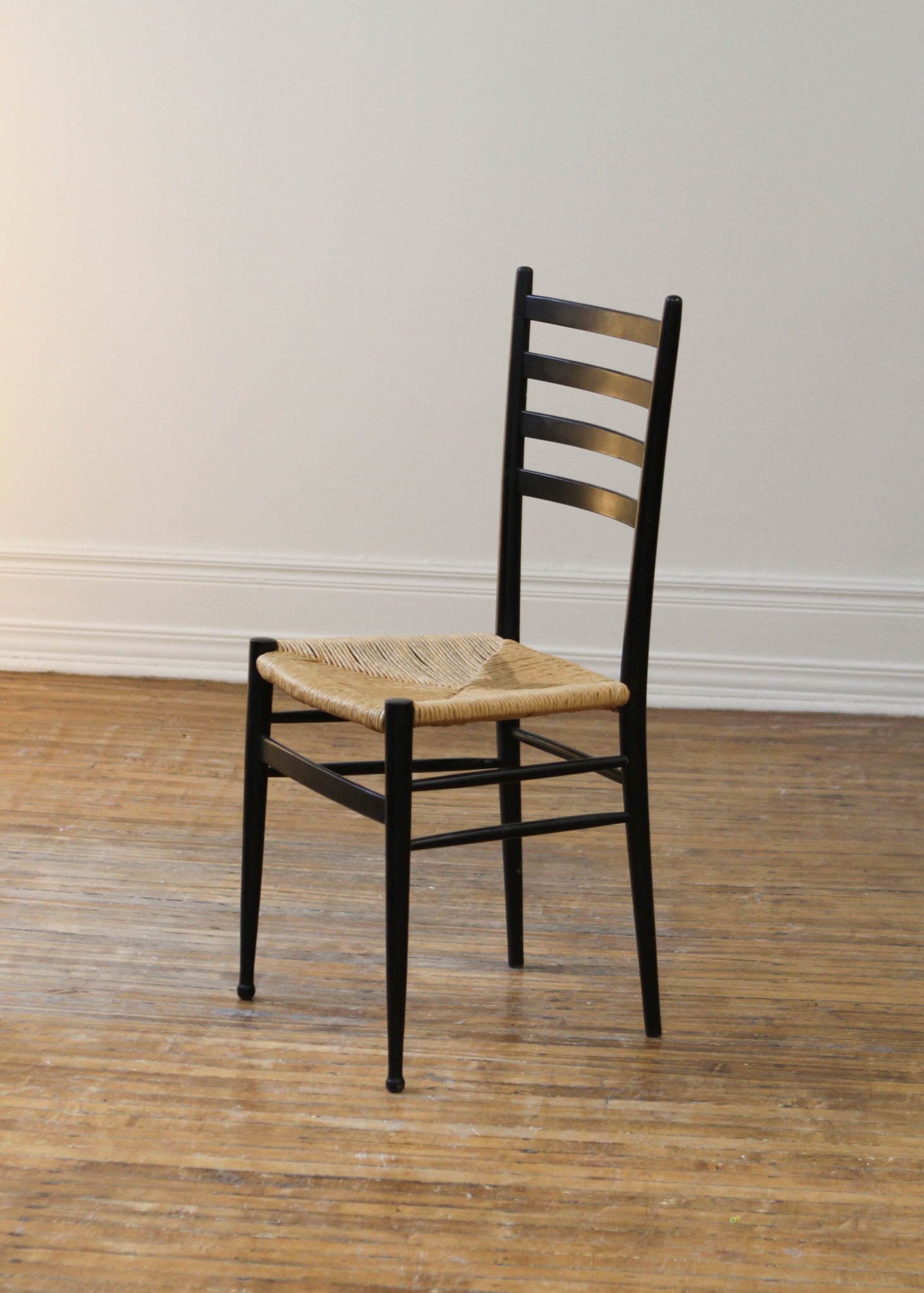 Ladder Back and Wicker Chair