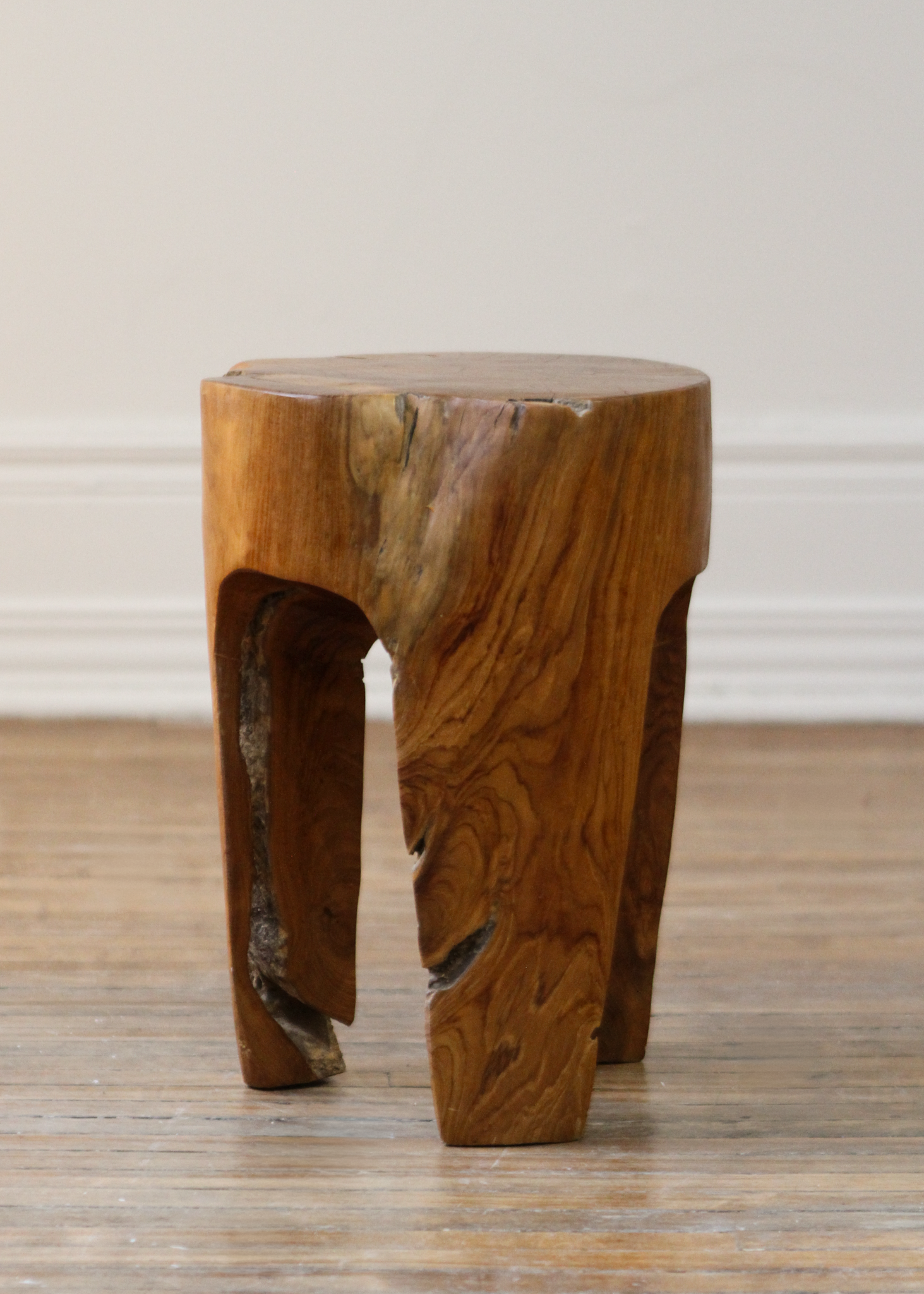 Organic shaped Wood Side Table