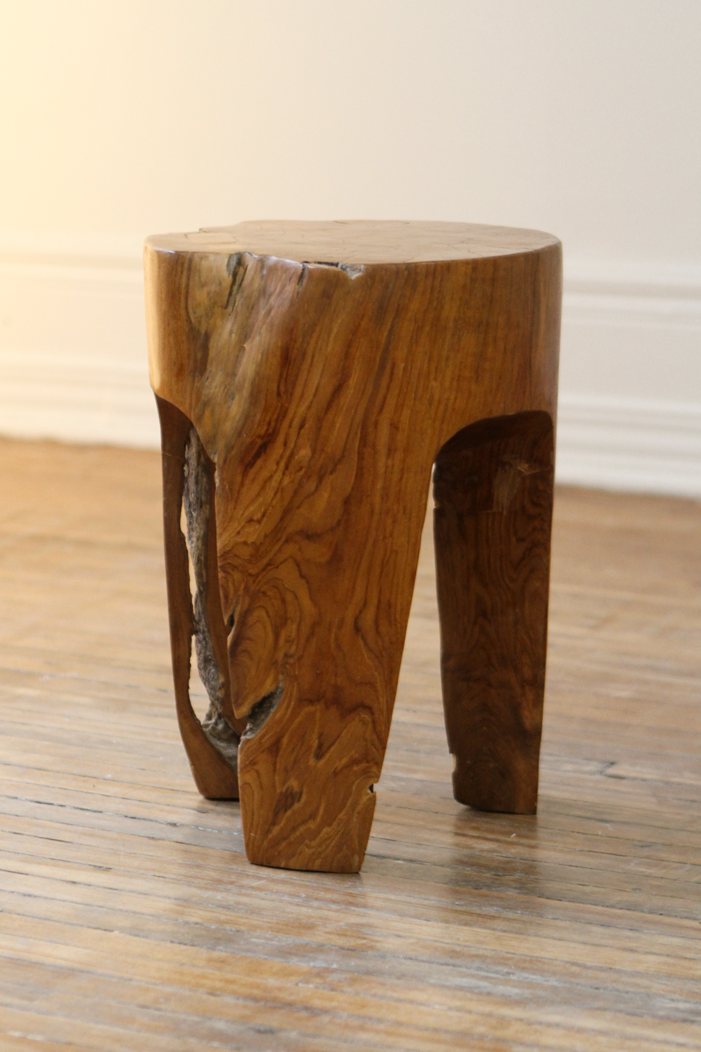 Organic shaped Wood Side Table