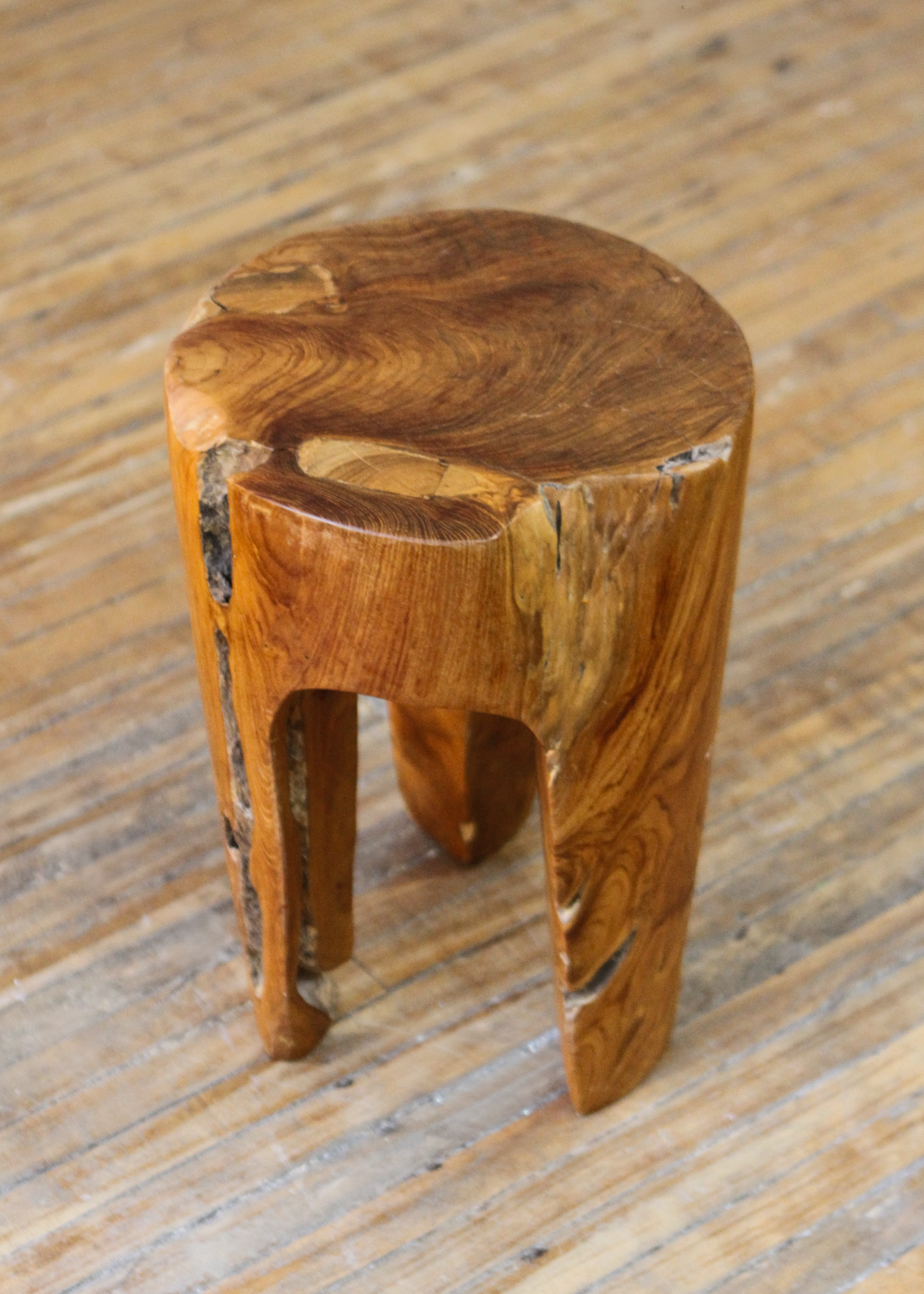 Organic shaped Wood Side Table