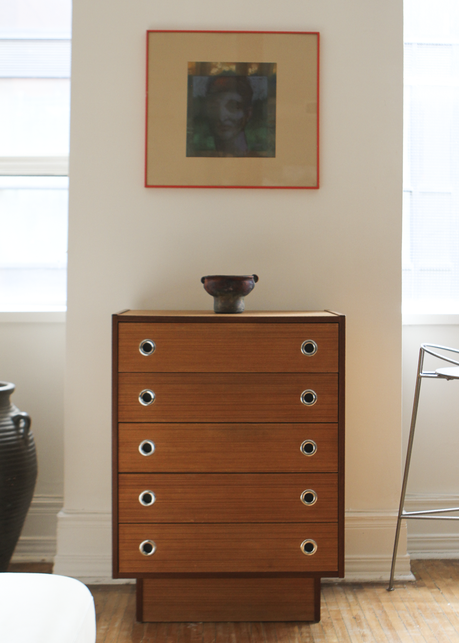 Teak Tall Boy Dresser