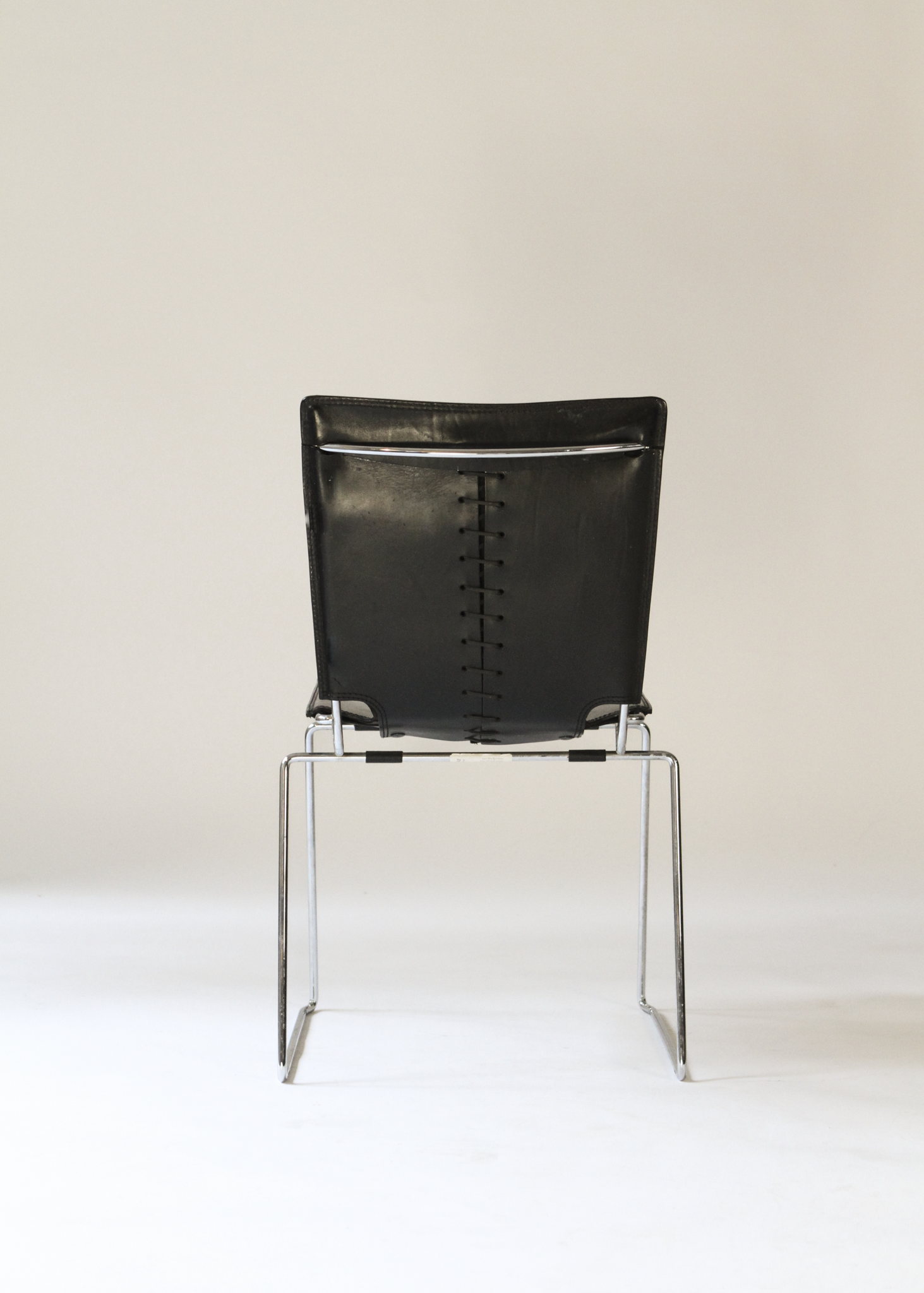 (2) Pelle Leather and Chrome Dining Chairs