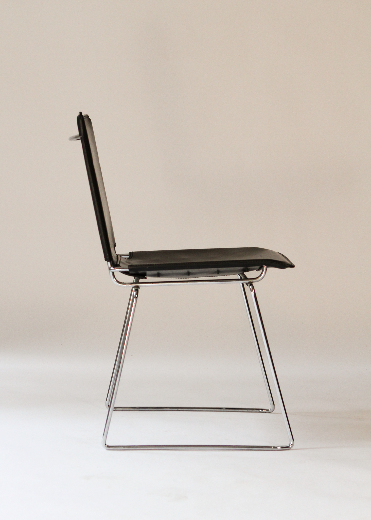 (2) Pelle Leather and Chrome Dining Chairs