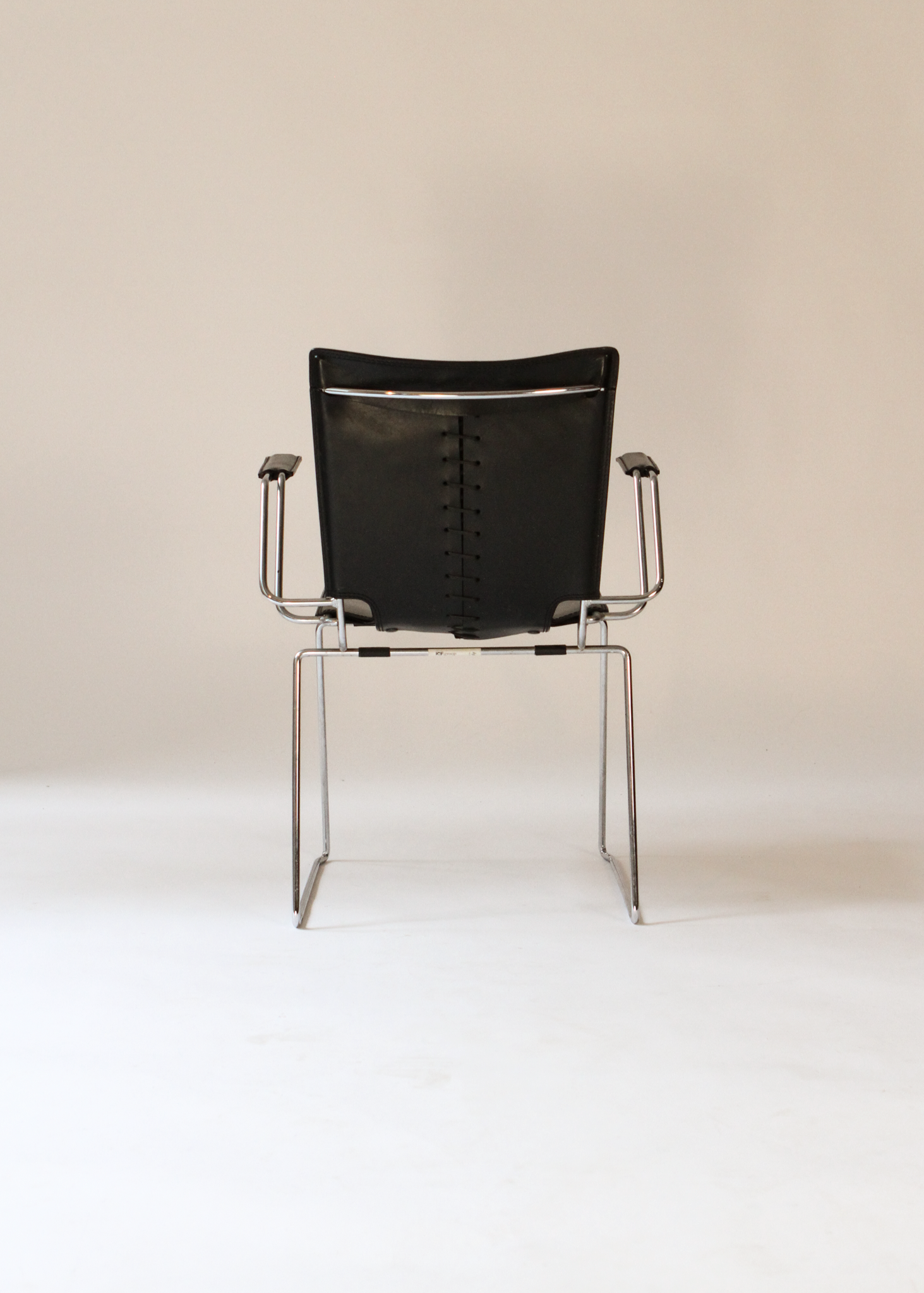 (2) Pelle Leather and Chrome Armchairs