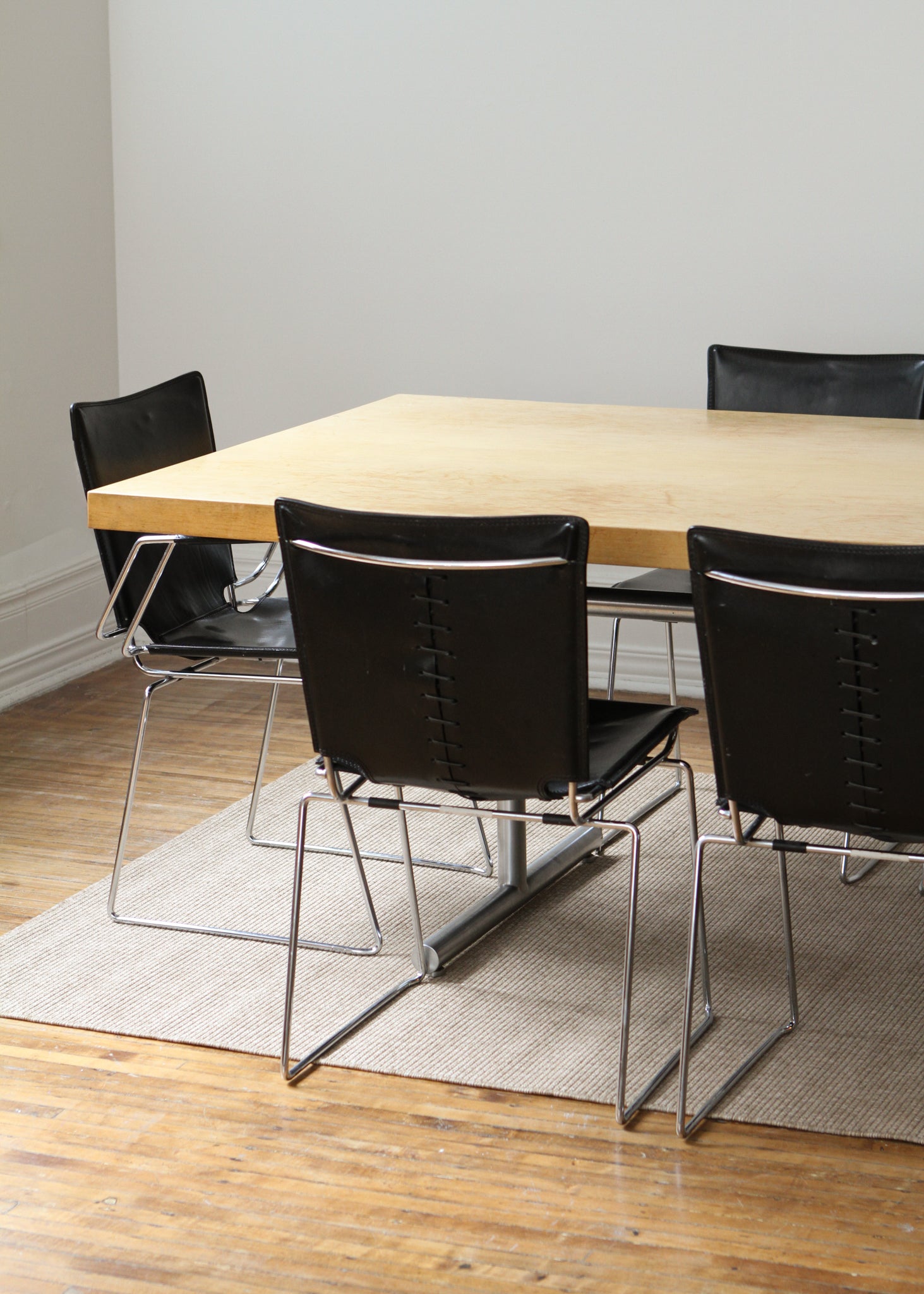 (2) Pelle Leather and Chrome Dining Chairs