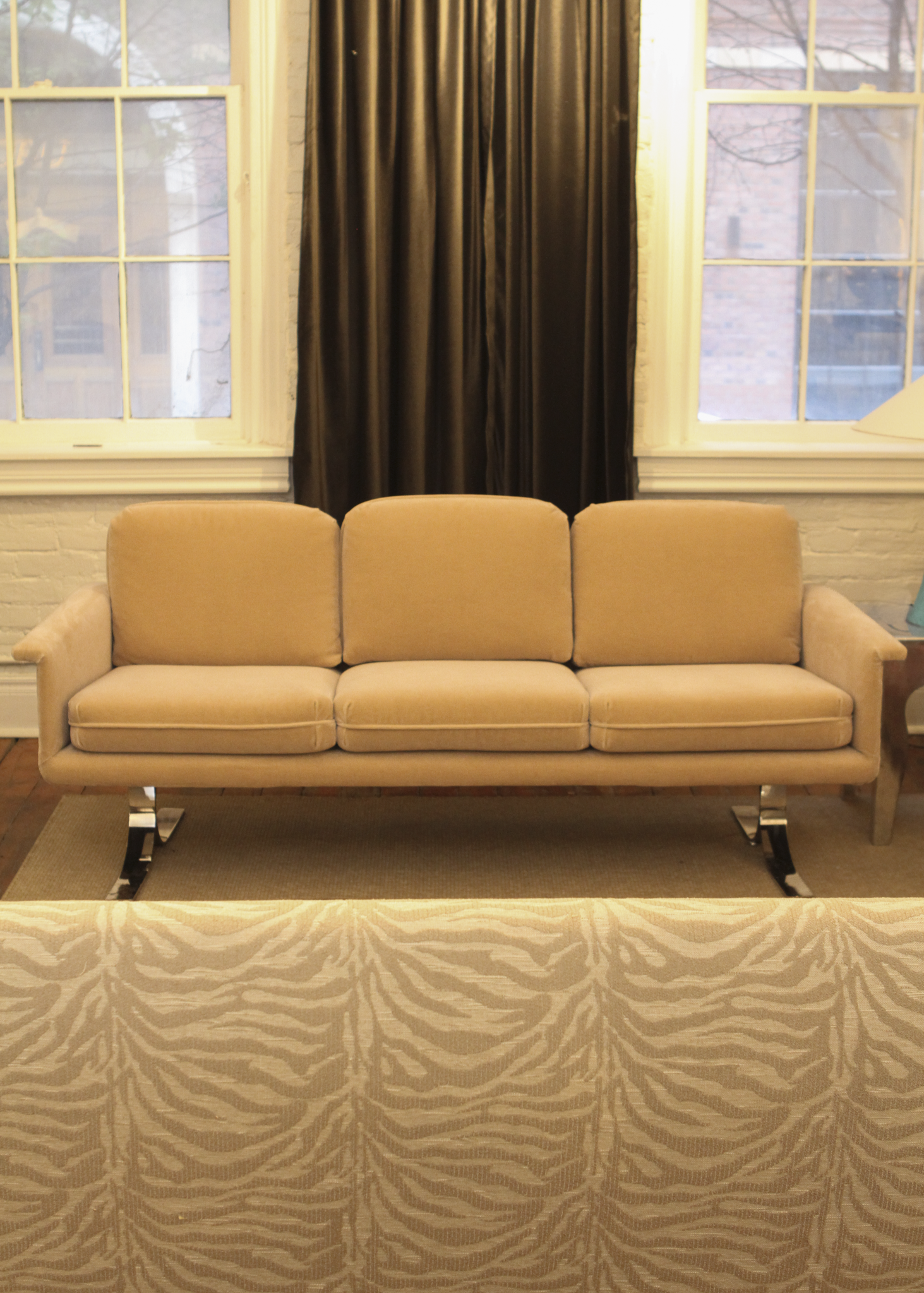 Vintage Velvet Three Seat Sofa
