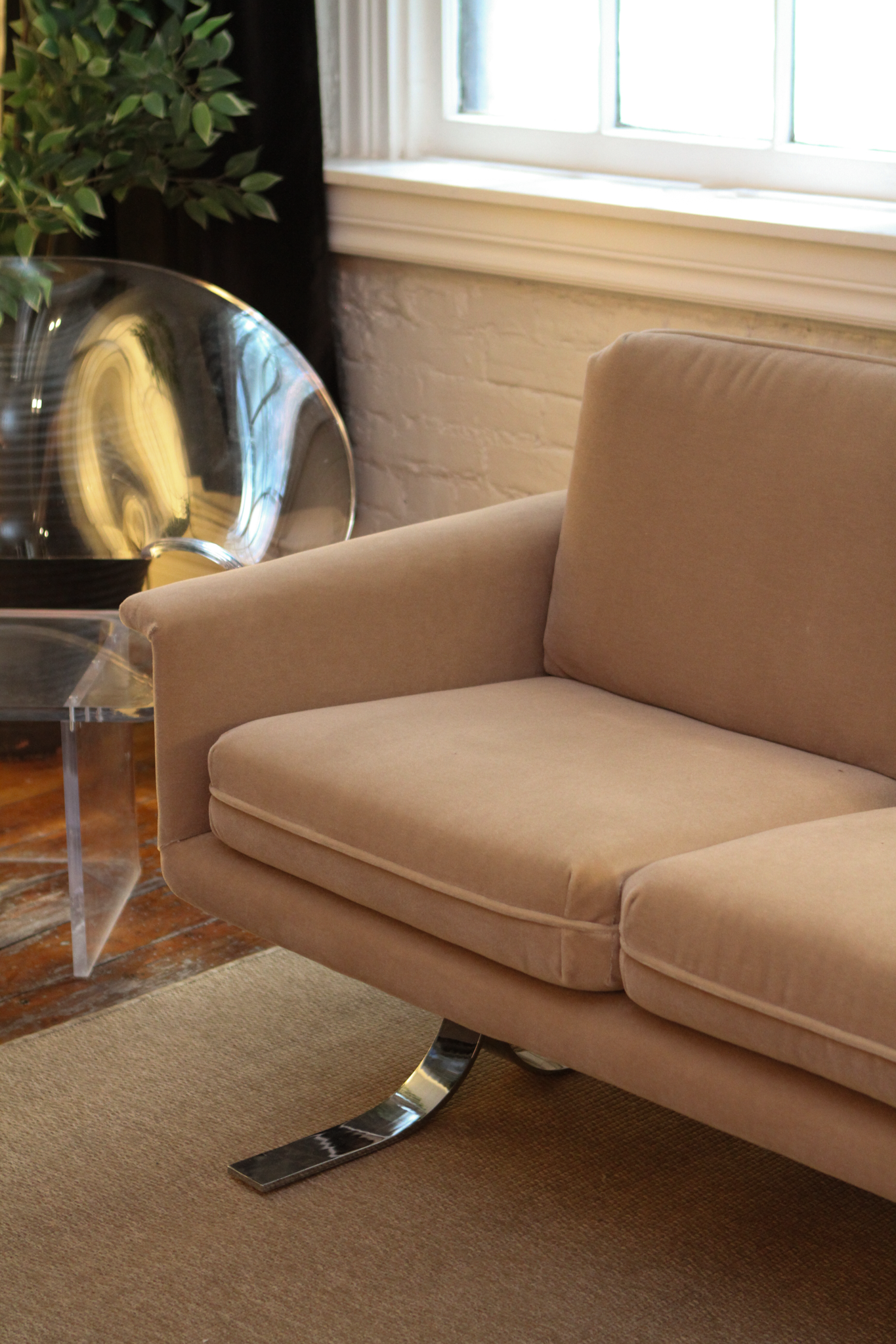 Vintage Velvet Three Seat Sofa