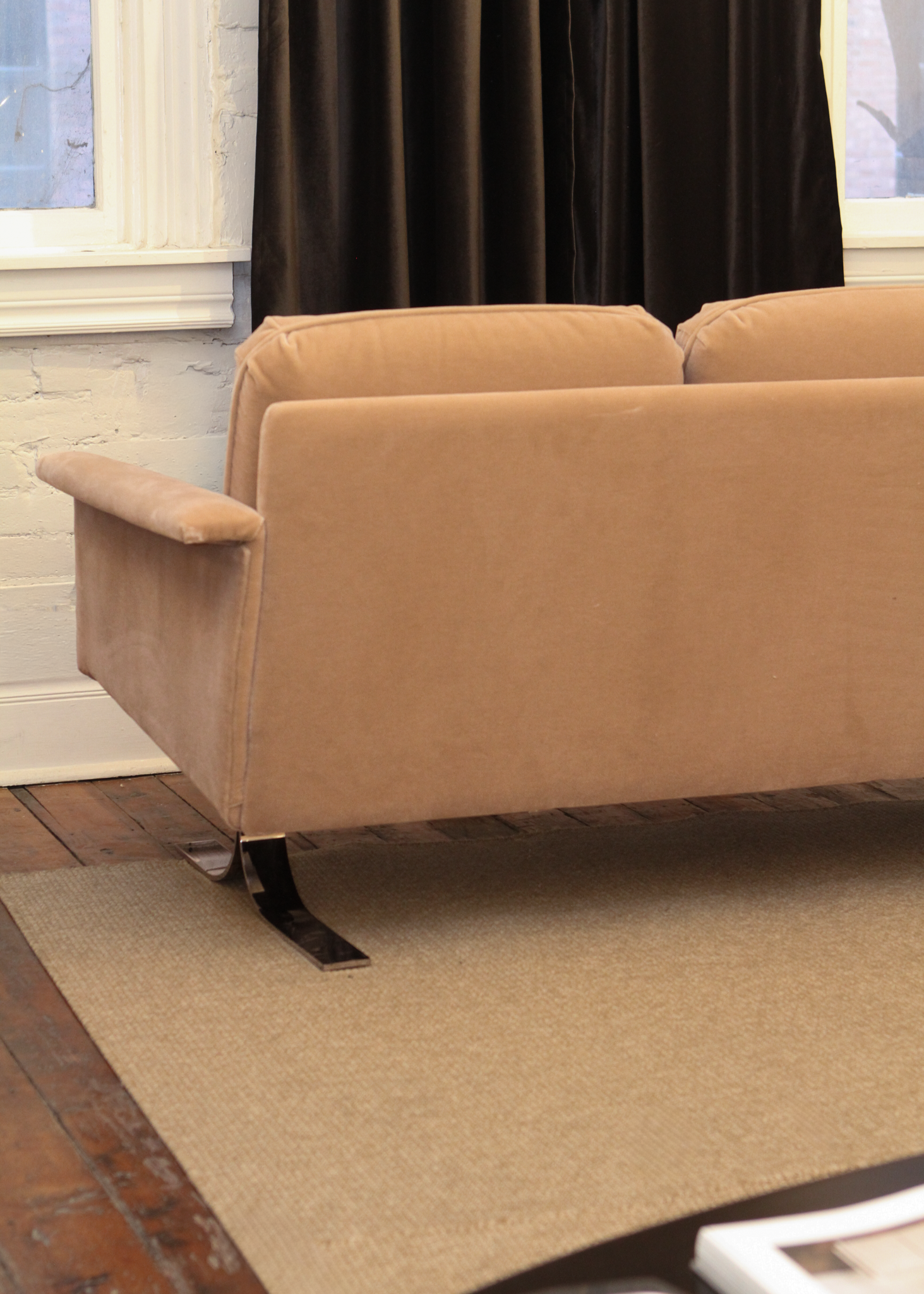 Vintage Velvet Three Seat Sofa