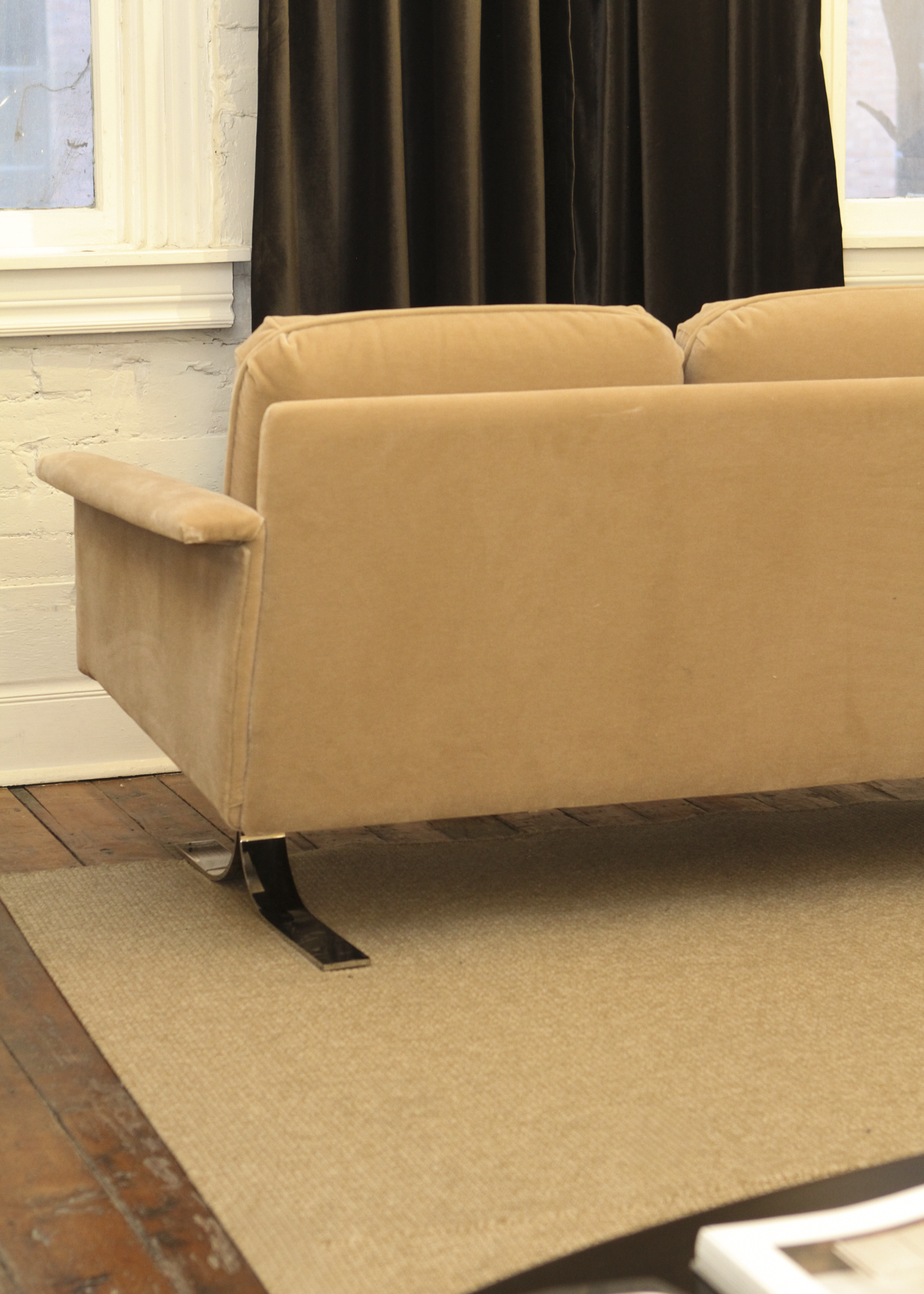 Vintage Velvet Three Seat Sofa