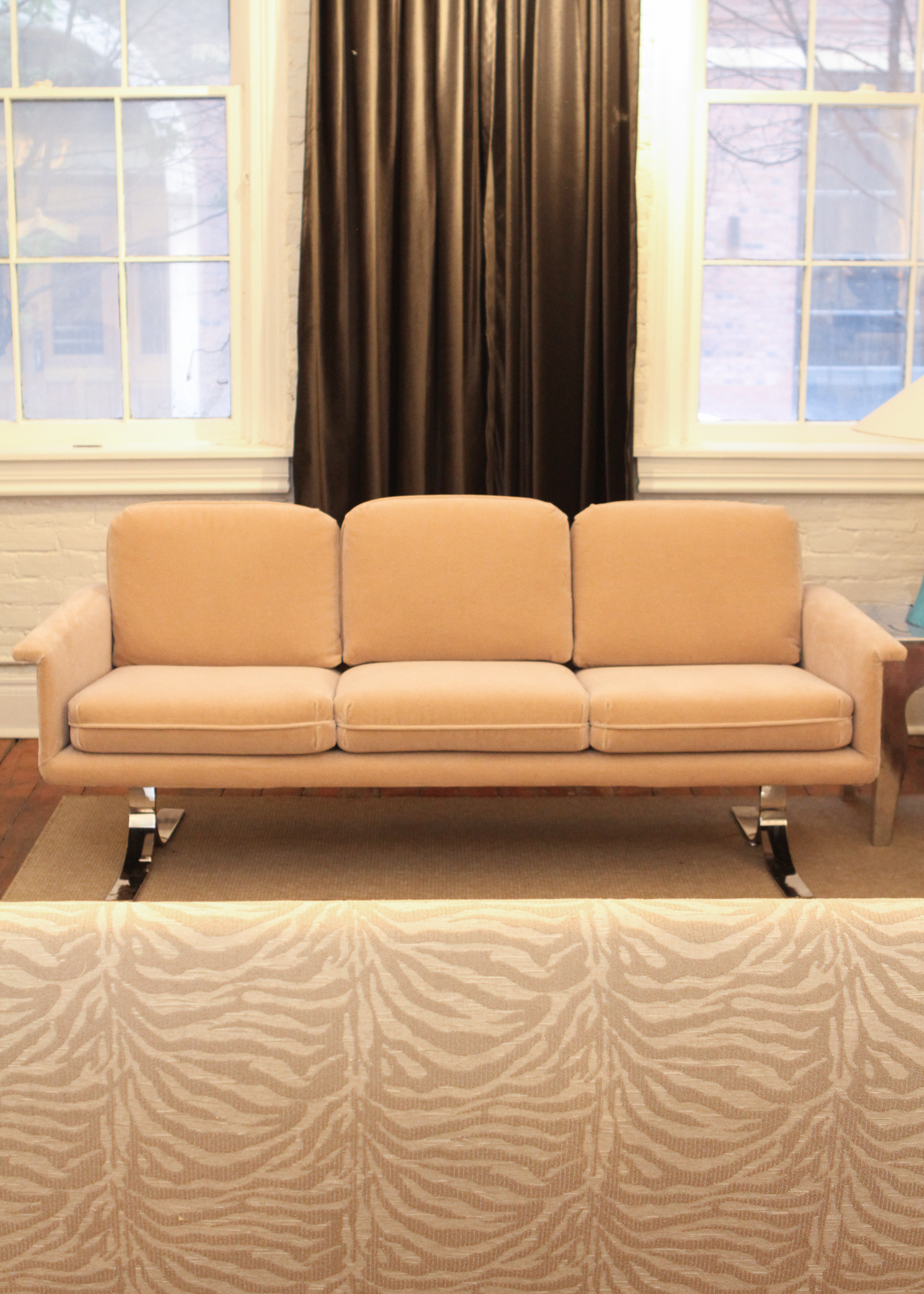 Vintage Velvet Three Seat Sofa
