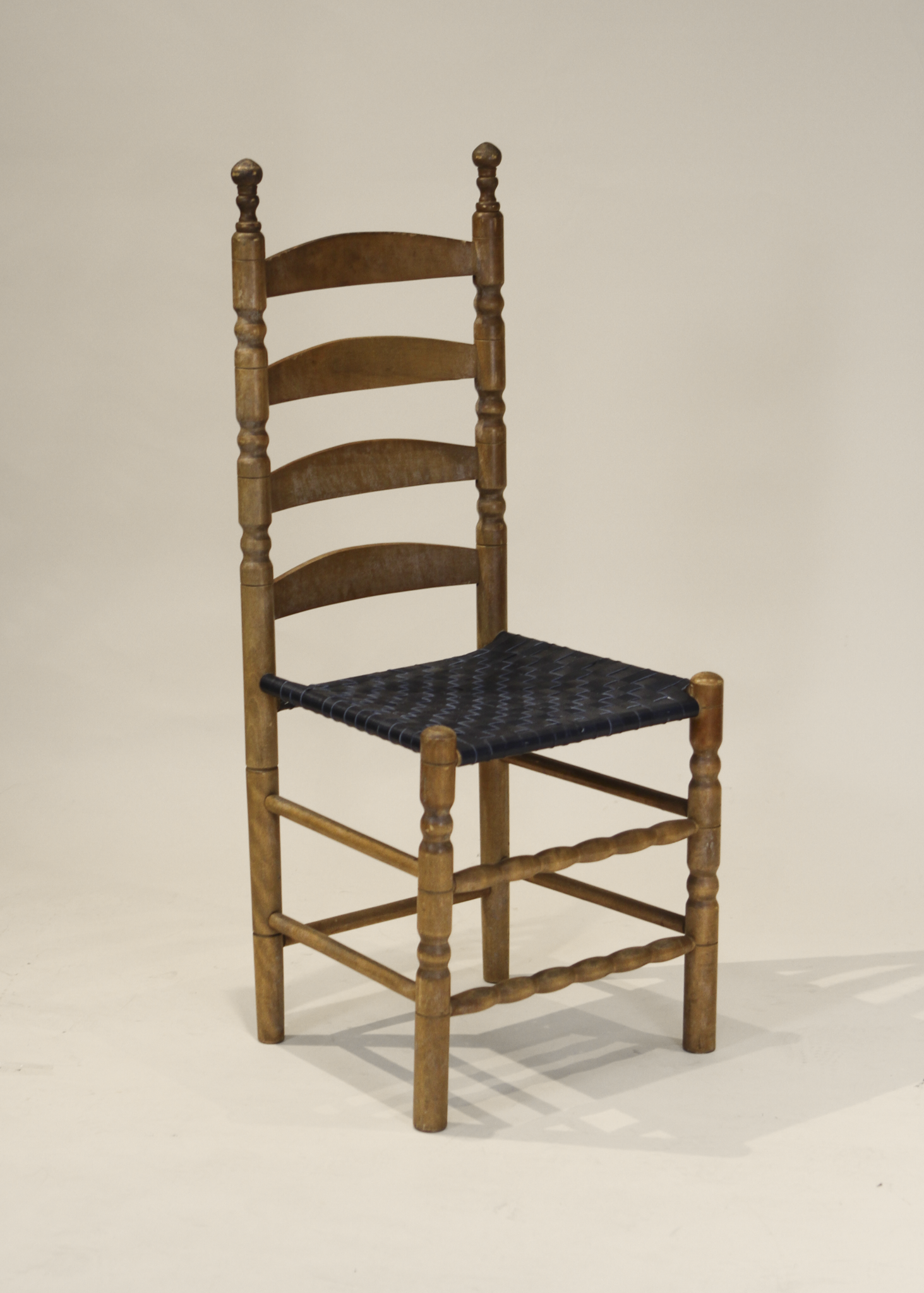 (4) Leather Weaved Ladderback Chairs