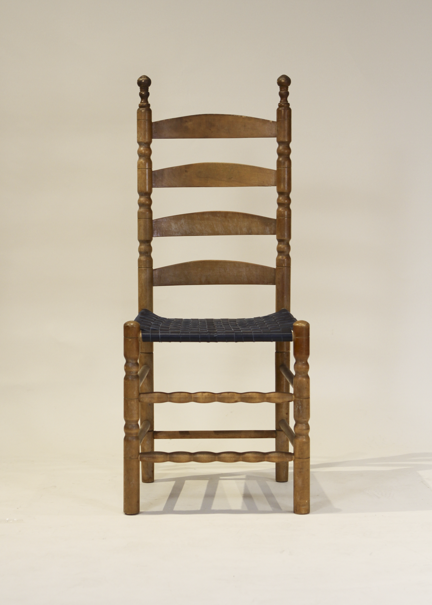 (4) Leather Weaved Ladderback Chairs