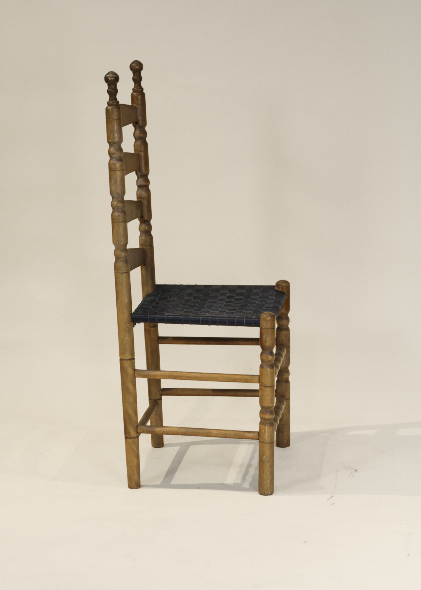 (4) Leather Weaved Ladderback Chairs