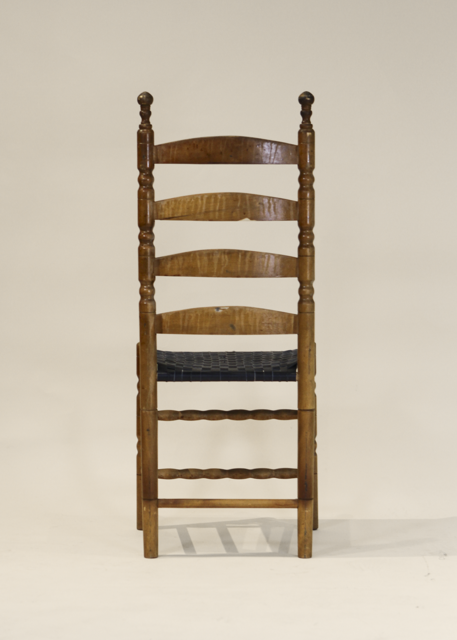 (4) Leather Weaved Ladderback Chairs