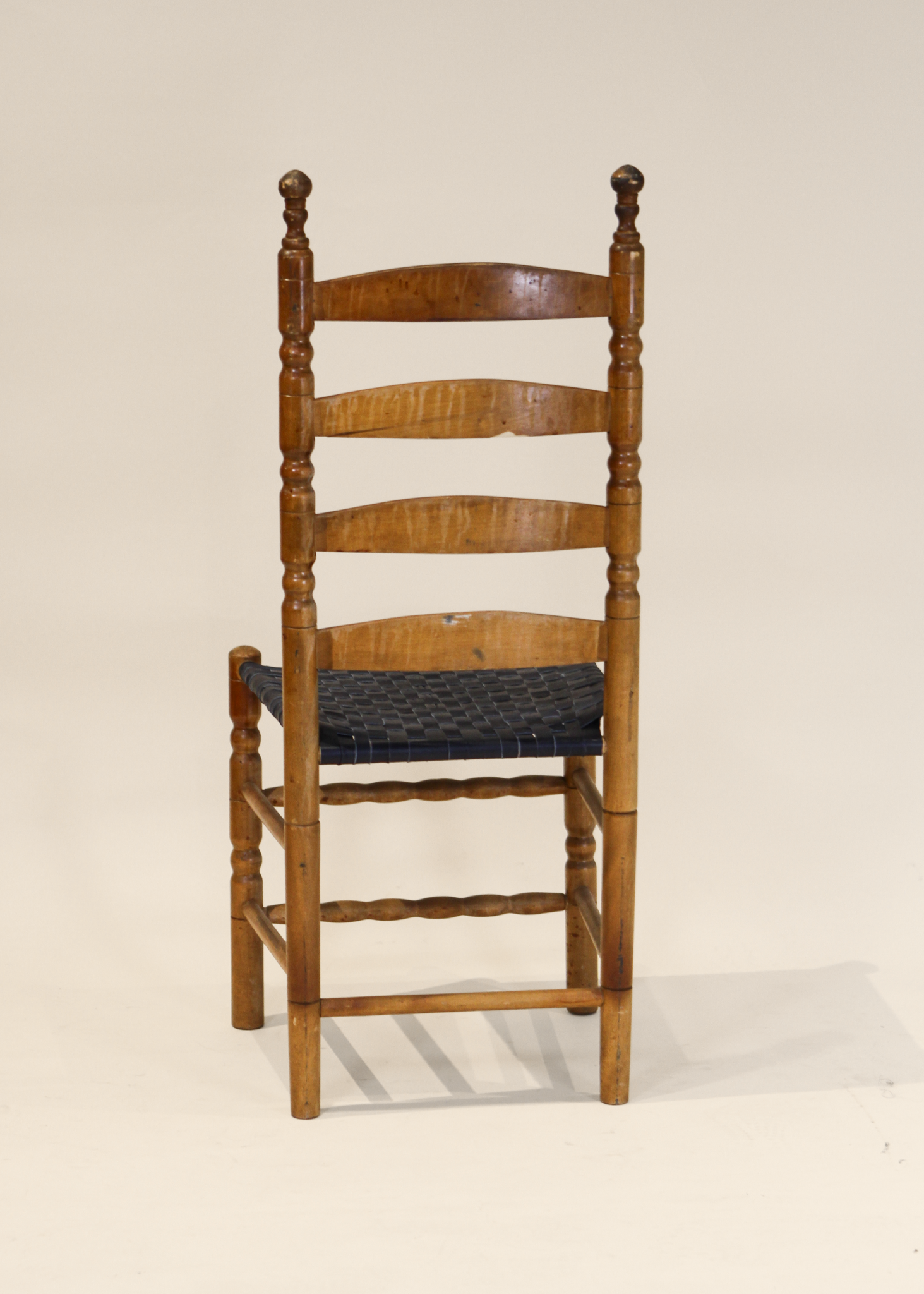 (4) Leather Weaved Ladderback Chairs