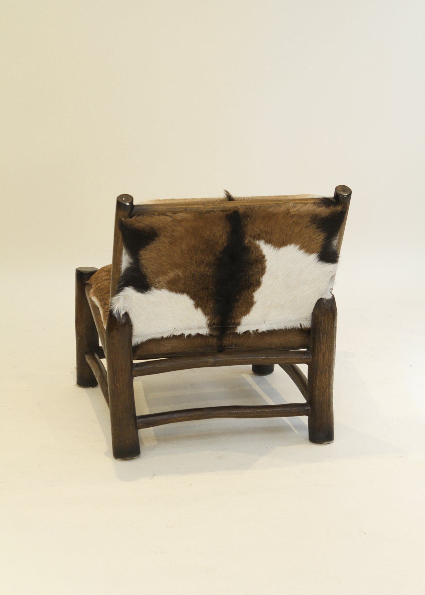Wood and Goatskin Lounge Chair