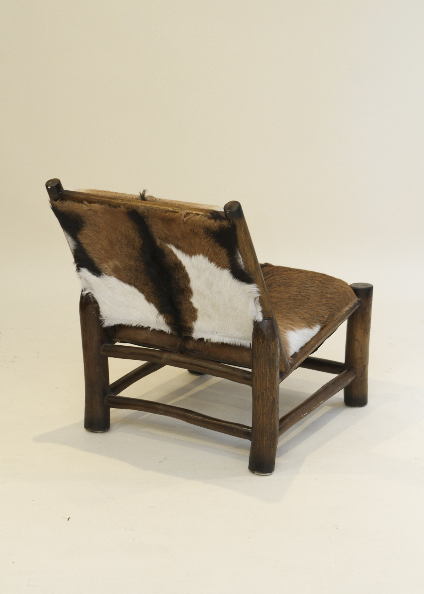 Wood and Goatskin Lounge Chair