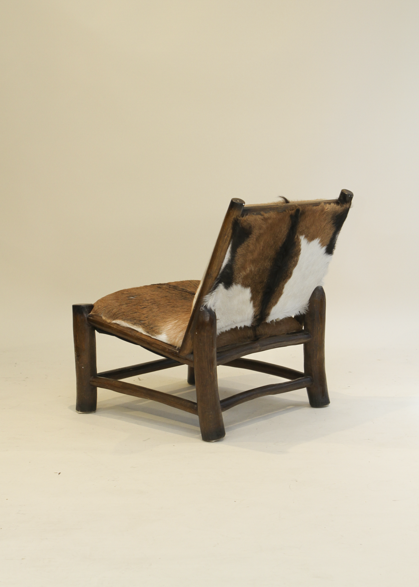 Wood and Goatskin Lounge Chair