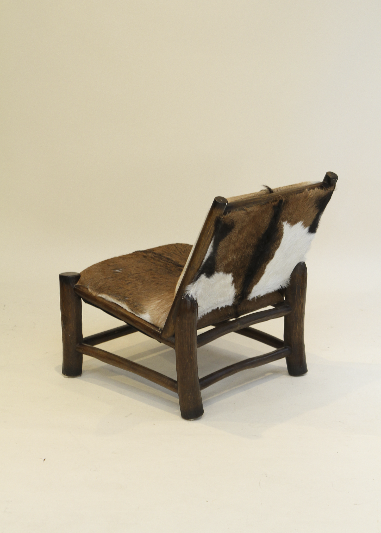 Wood and Goatskin Lounge Chair